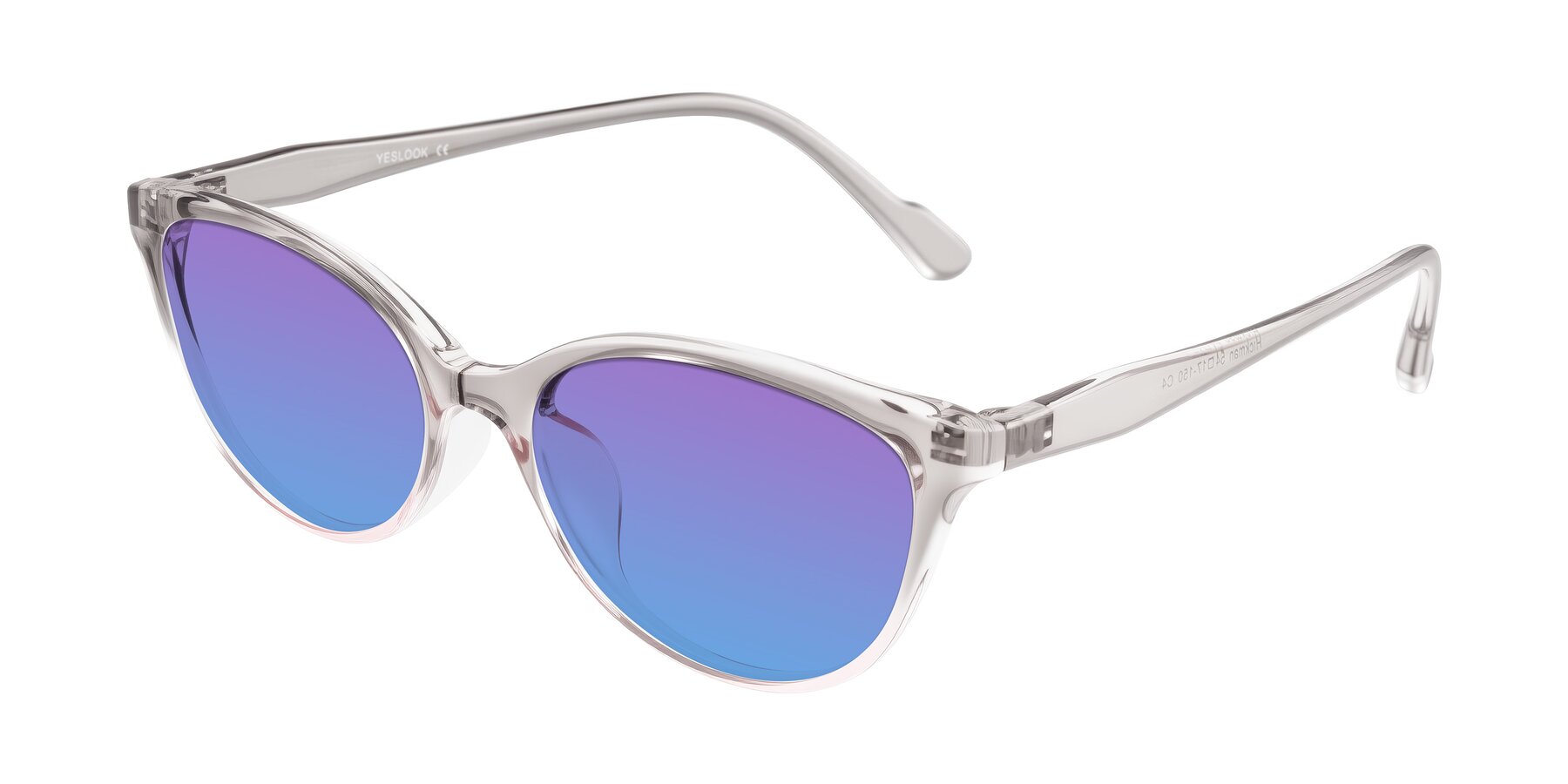 Angle of Hickman in Gray/Light Pink with Purple / Blue Gradient Lenses