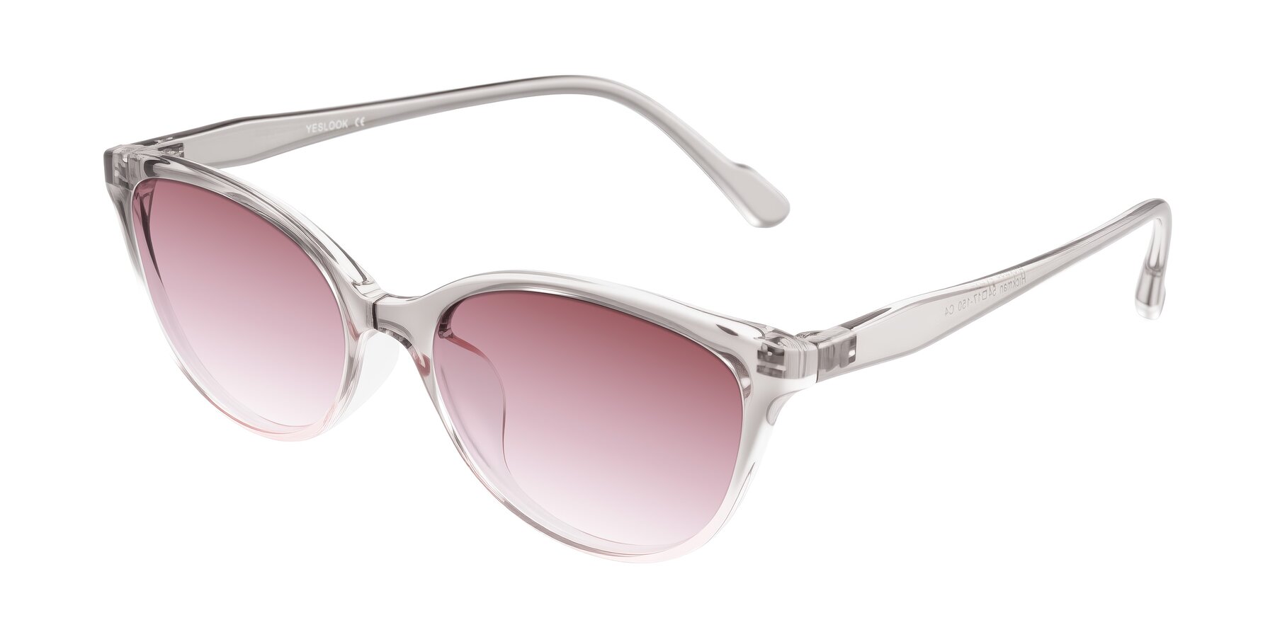 Angle of Hickman in Gray/Light Pink with Garnet Gradient Lenses
