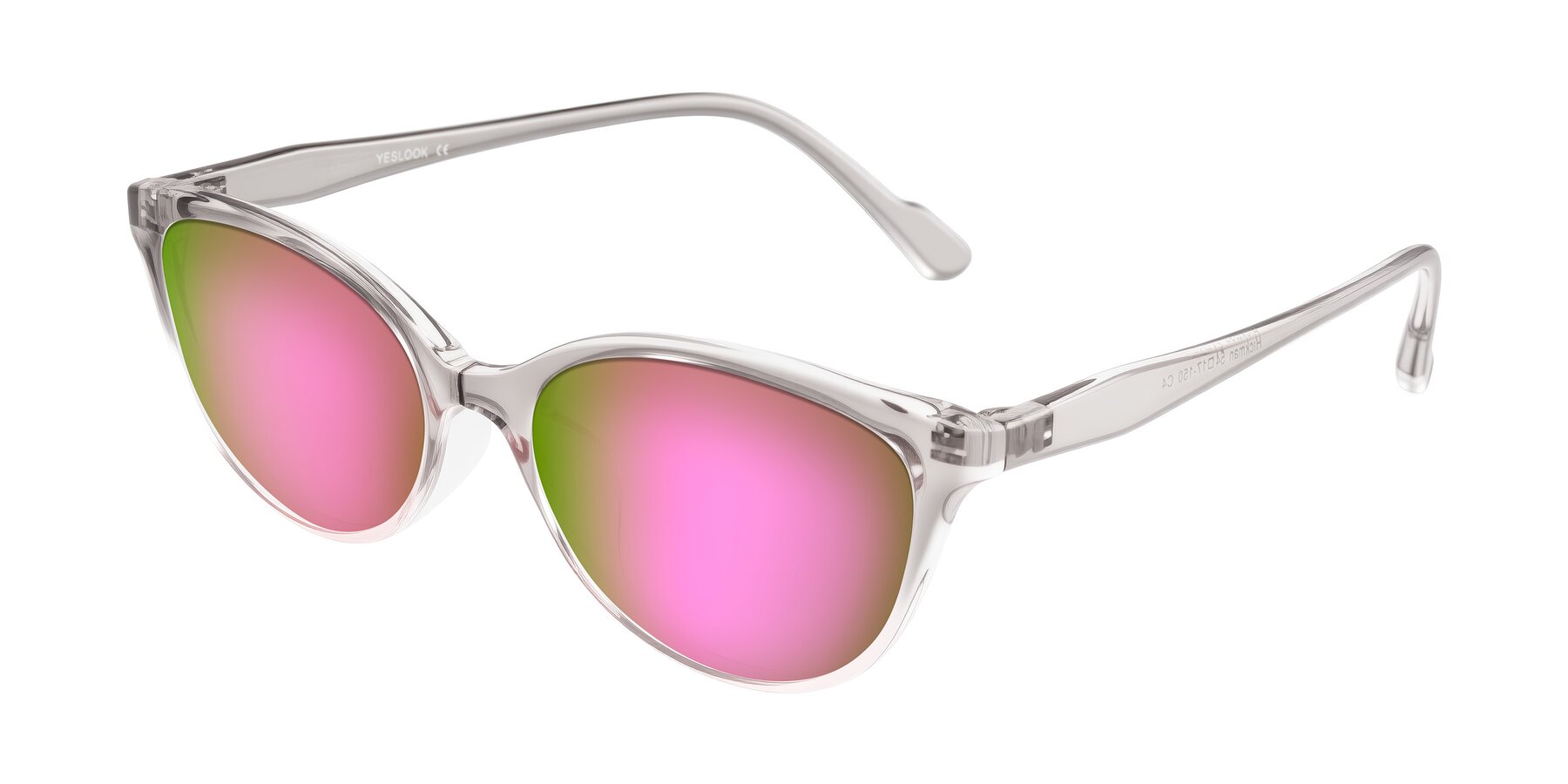 Angle of Hickman in Gray/Light Pink with Pink Mirrored Lenses