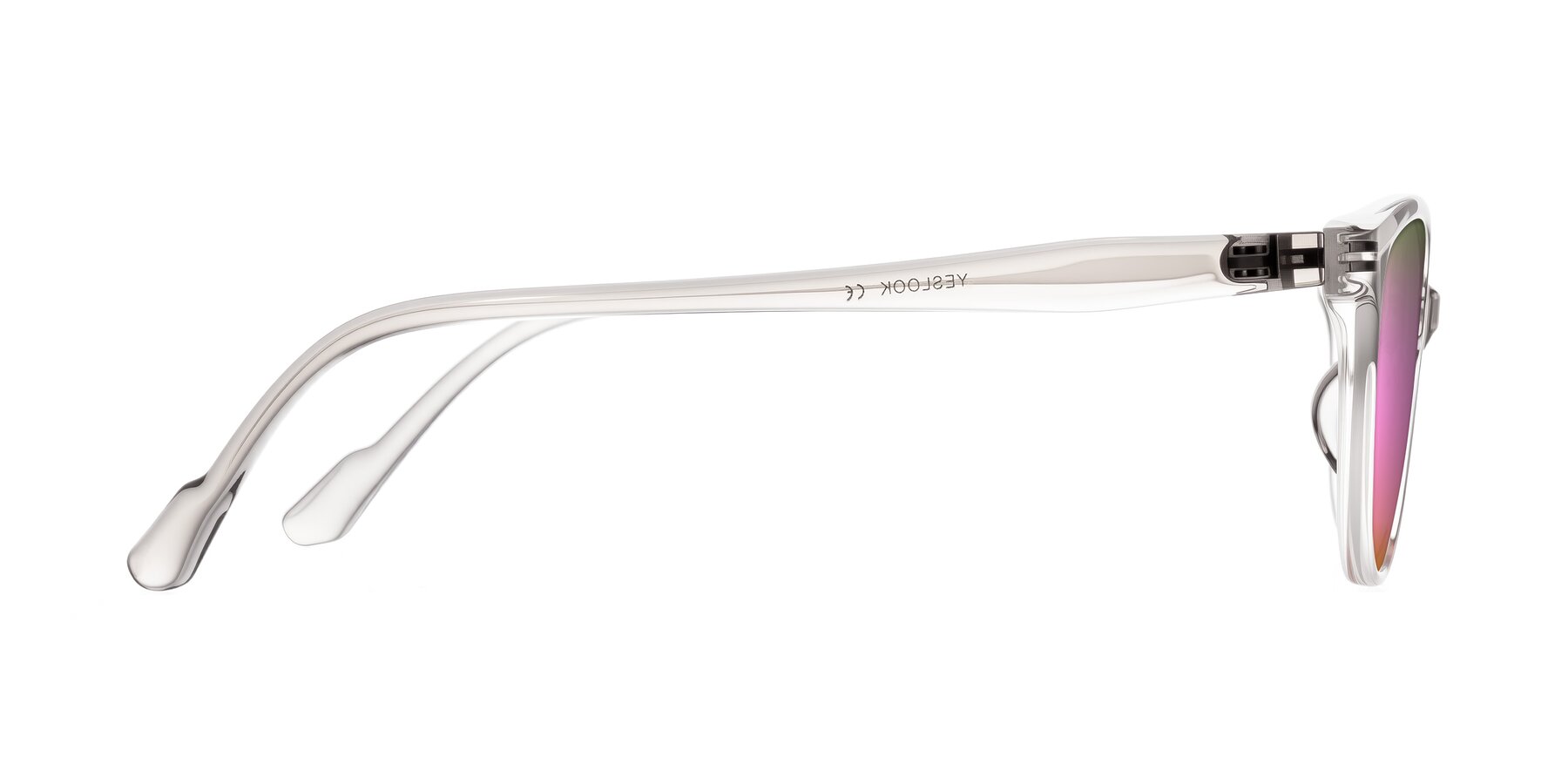 Side of Hickman in Gray/Light Pink with Pink Mirrored Lenses