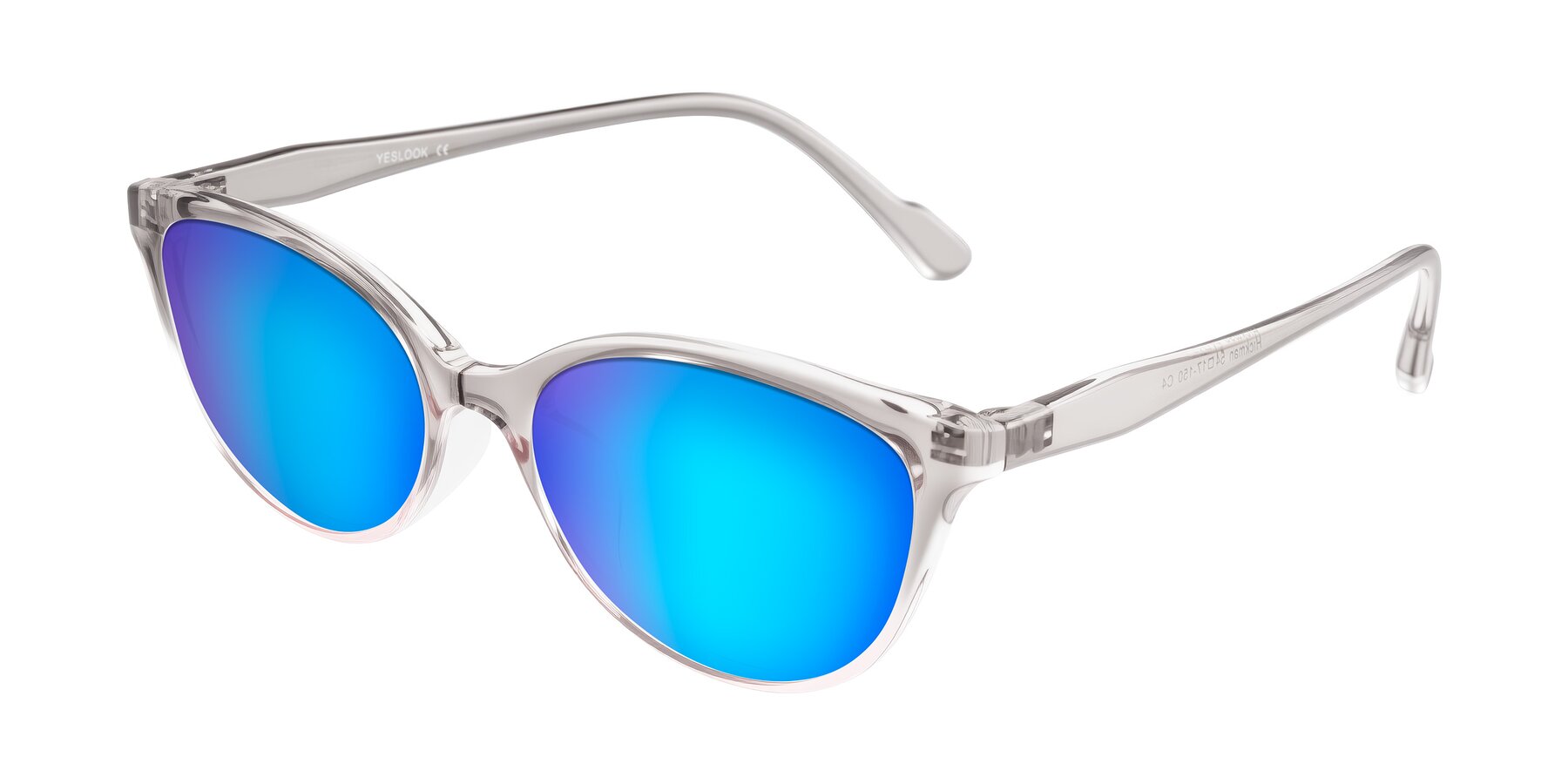 Angle of Hickman in Gray/Light Pink with Blue Mirrored Lenses