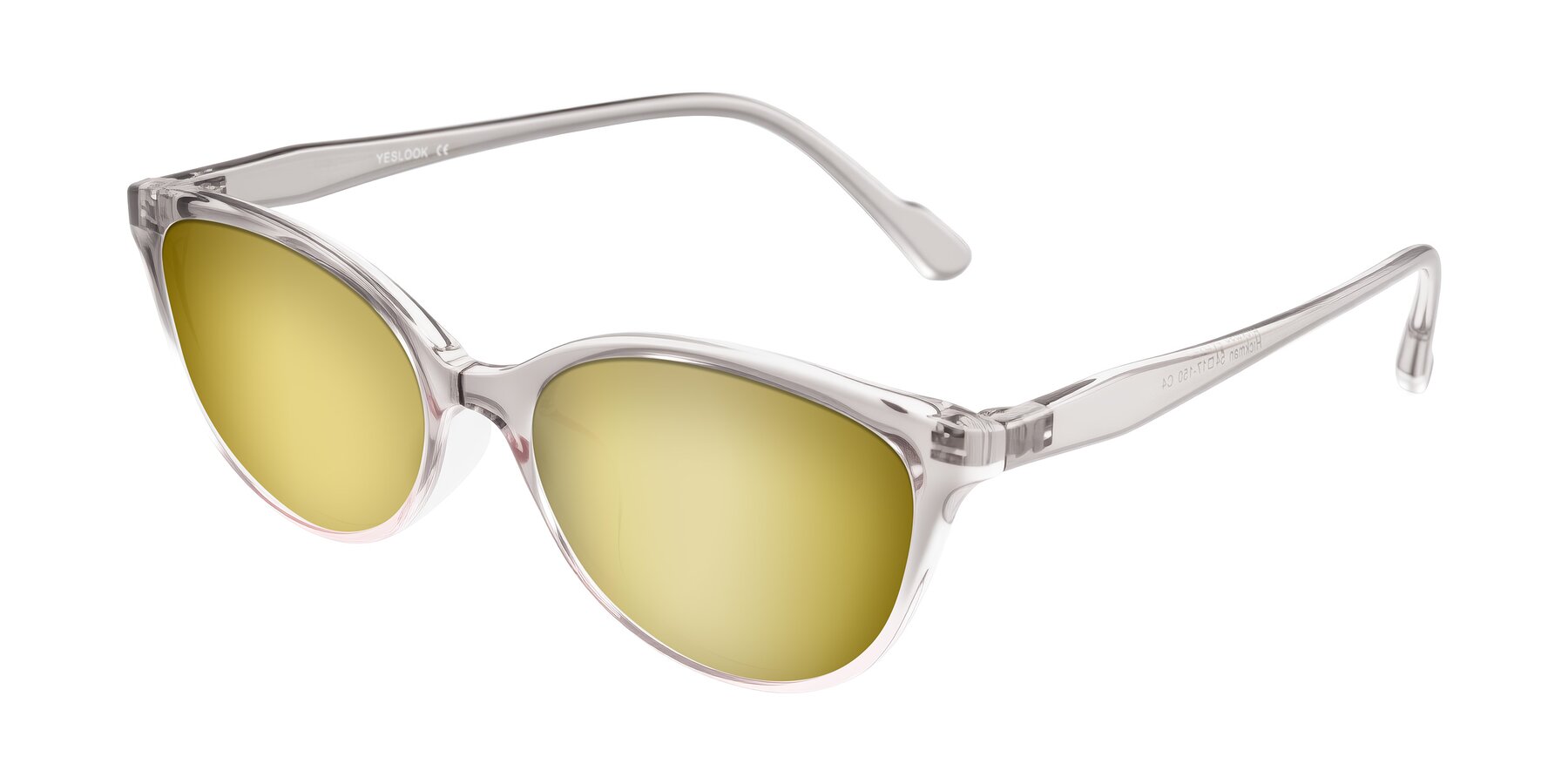 Angle of Hickman in Gray/Light Pink with Gold Mirrored Lenses
