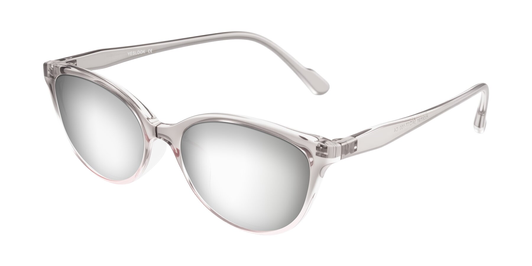 Angle of Hickman in Gray/Light Pink with Silver Mirrored Lenses