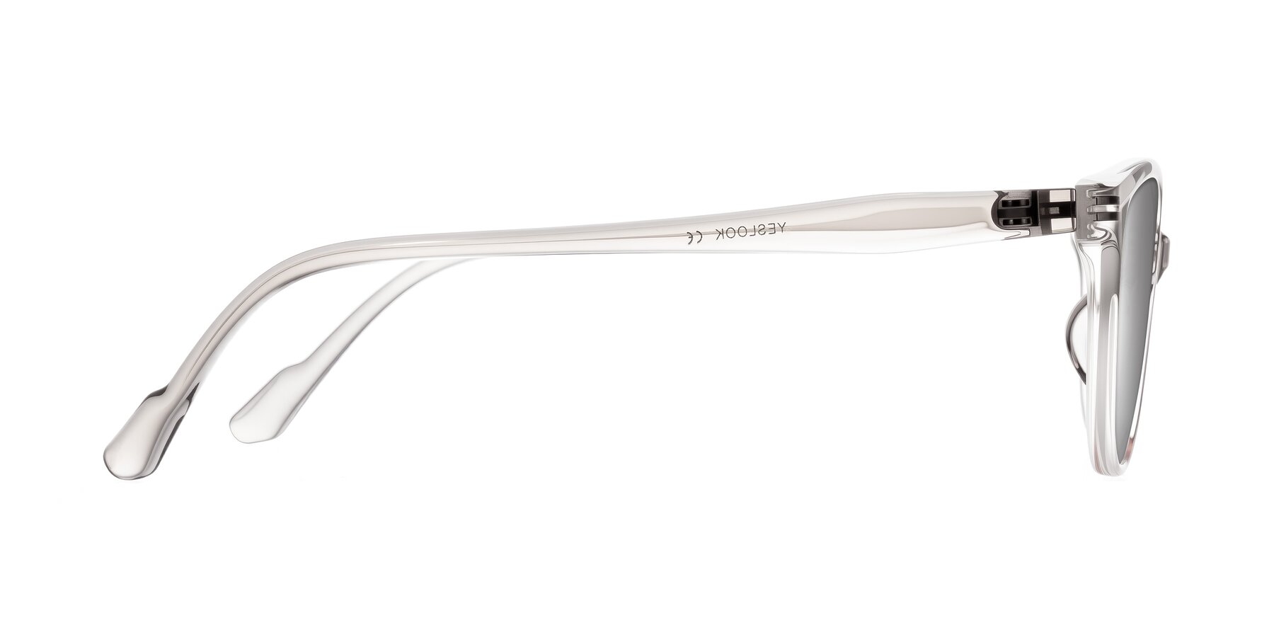 Side of Hickman in Gray/Light Pink with Silver Mirrored Lenses