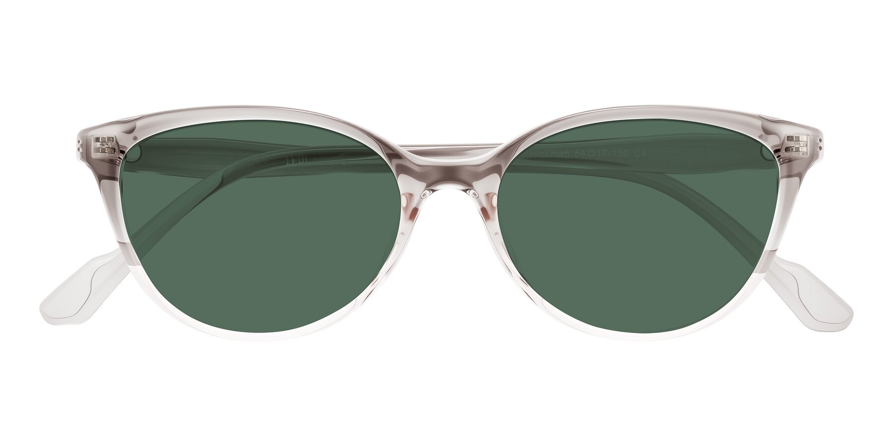 Folded Front of Hickman in Gray/Light Pink with Green Polarized Lenses