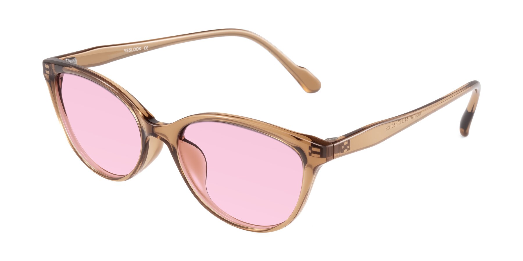 Angle of Hickman in Brown with Light Pink Tinted Lenses