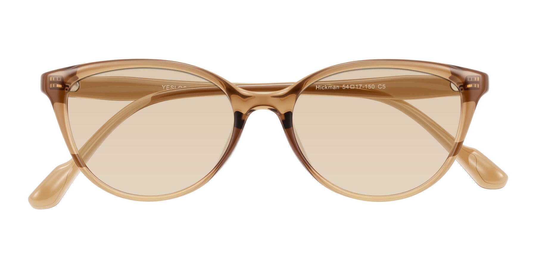 Folded Front of Hickman in Brown with Light Brown Tinted Lenses