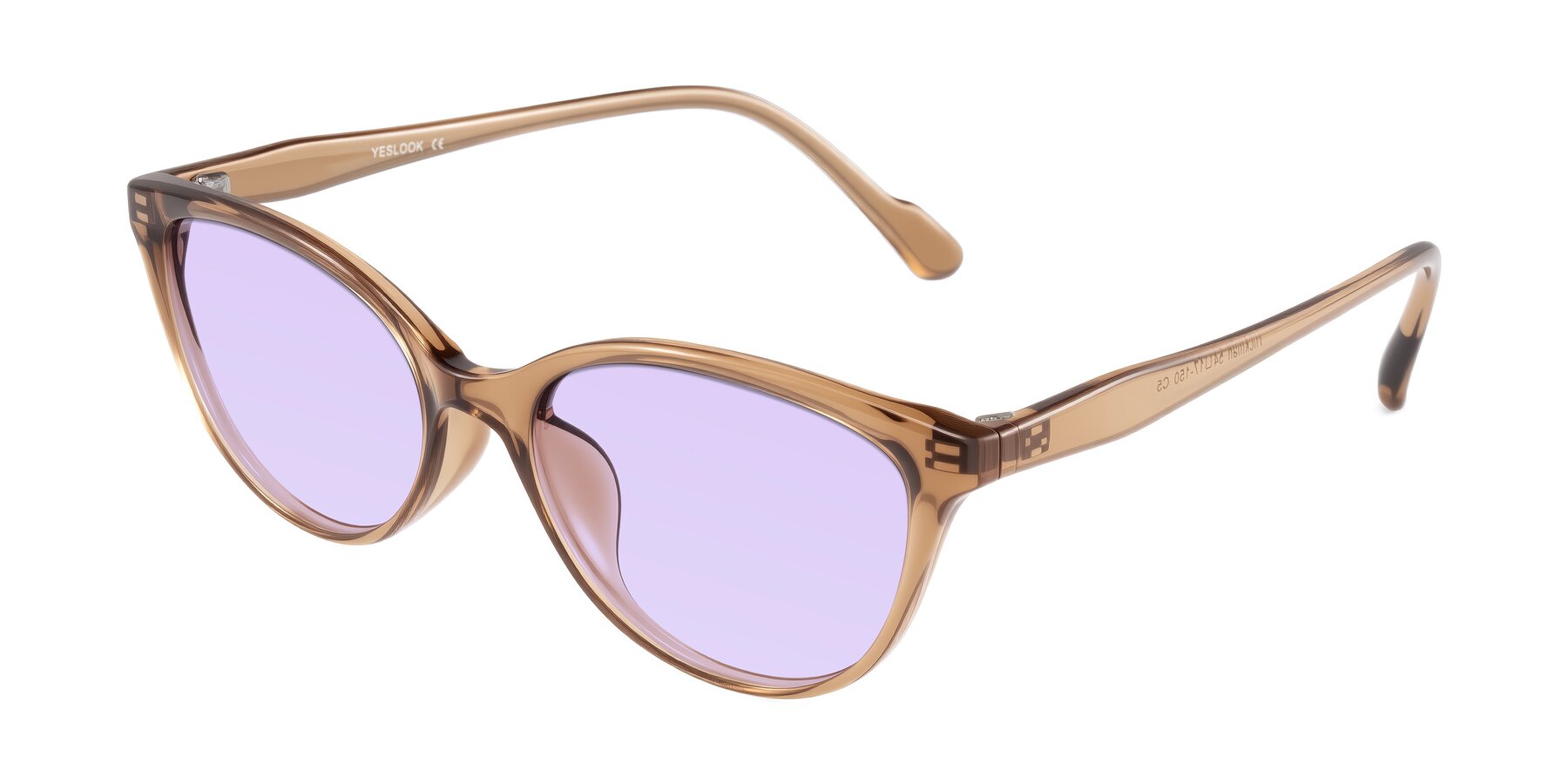 Angle of Hickman in Brown with Light Purple Tinted Lenses