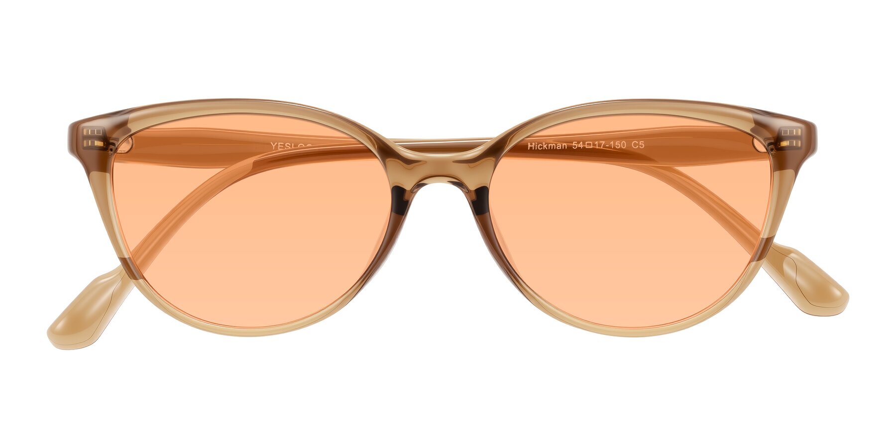 Folded Front of Hickman in Brown with Light Orange Tinted Lenses