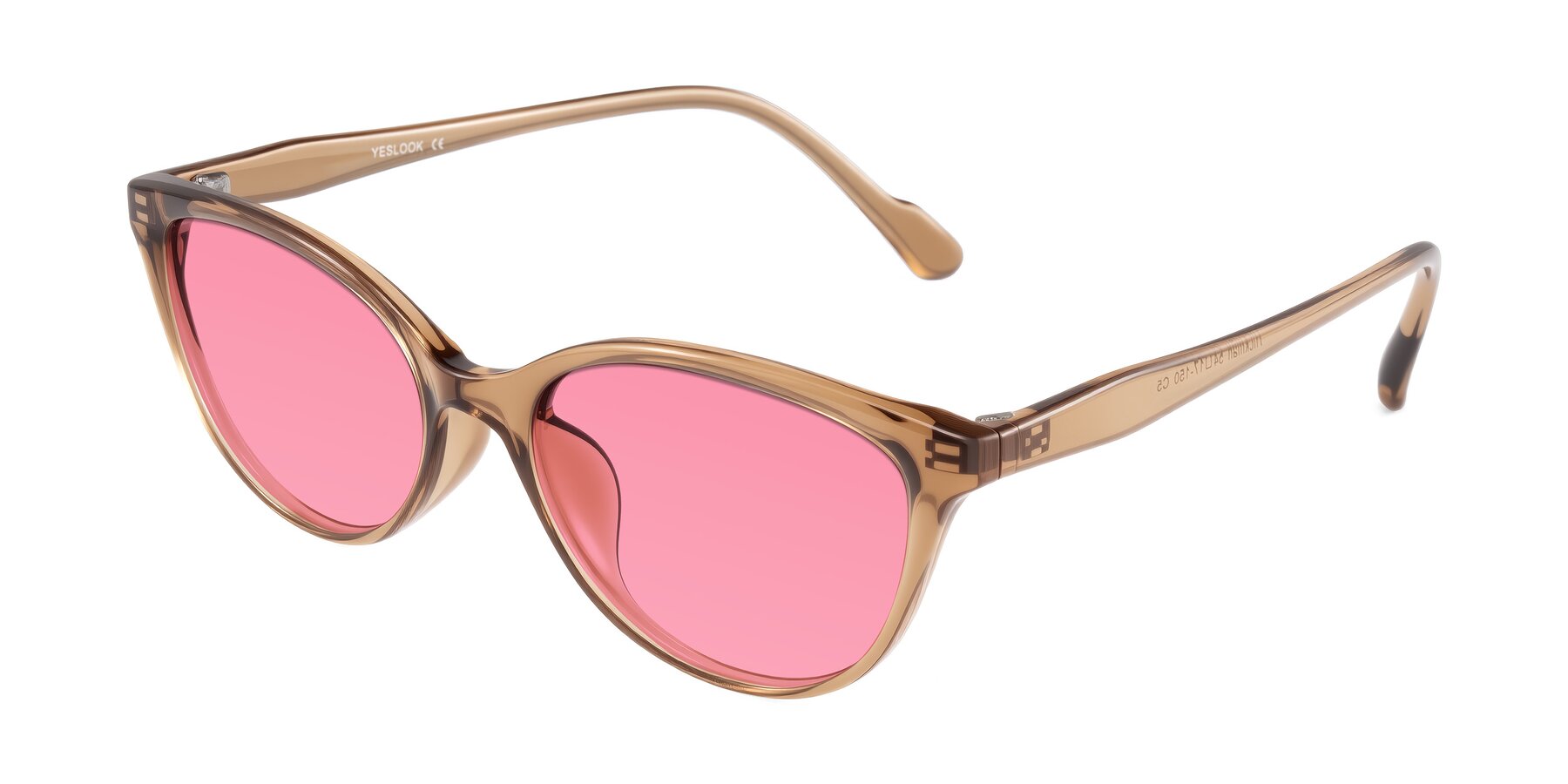 Angle of Hickman in Brown with Pink Tinted Lenses