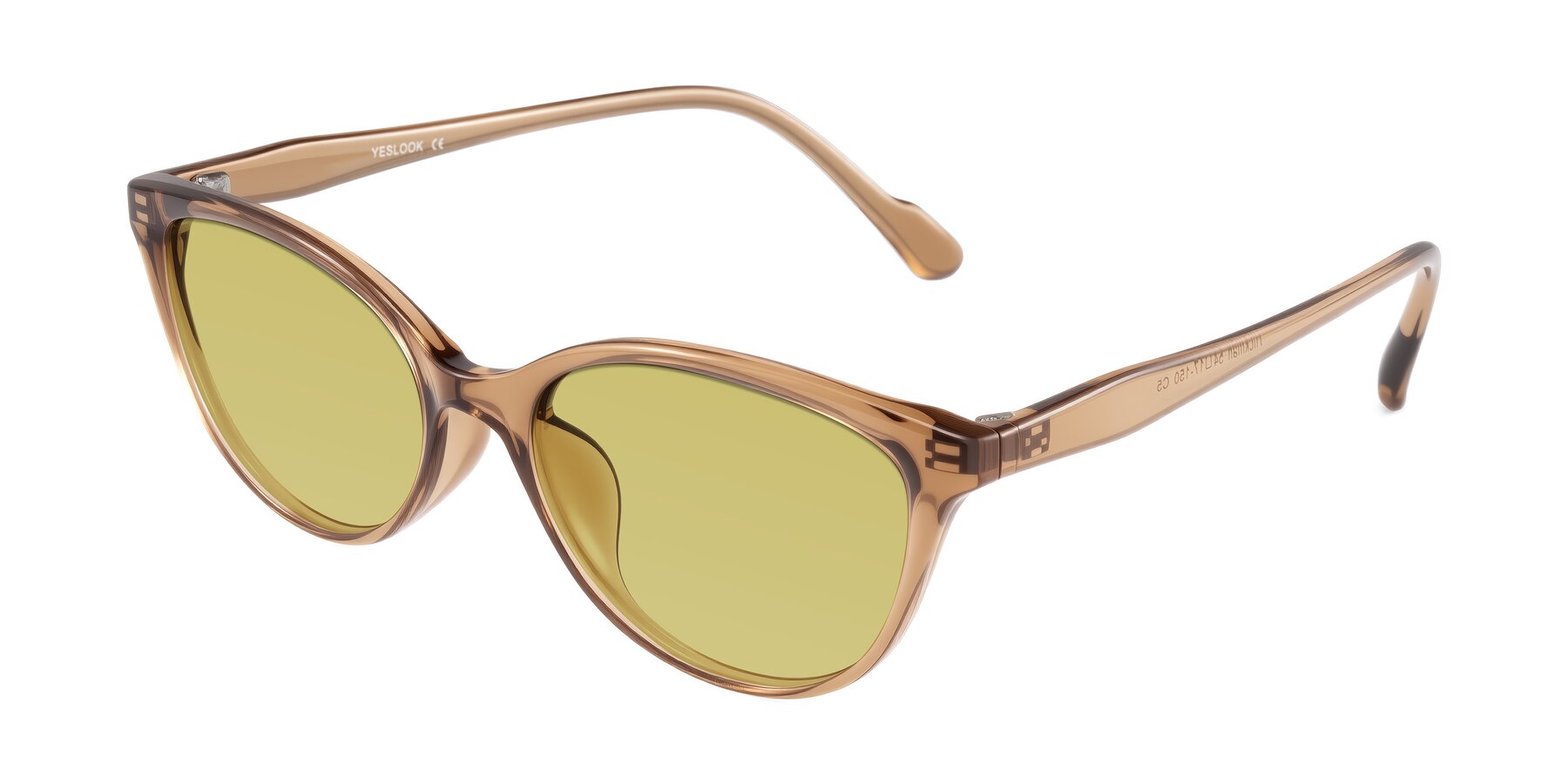 Angle of Hickman in Brown with Medium Champagne Tinted Lenses