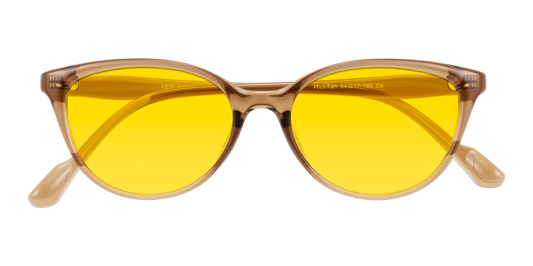 Folded Front of Hickman in Brown with Yellow Tinted Lenses