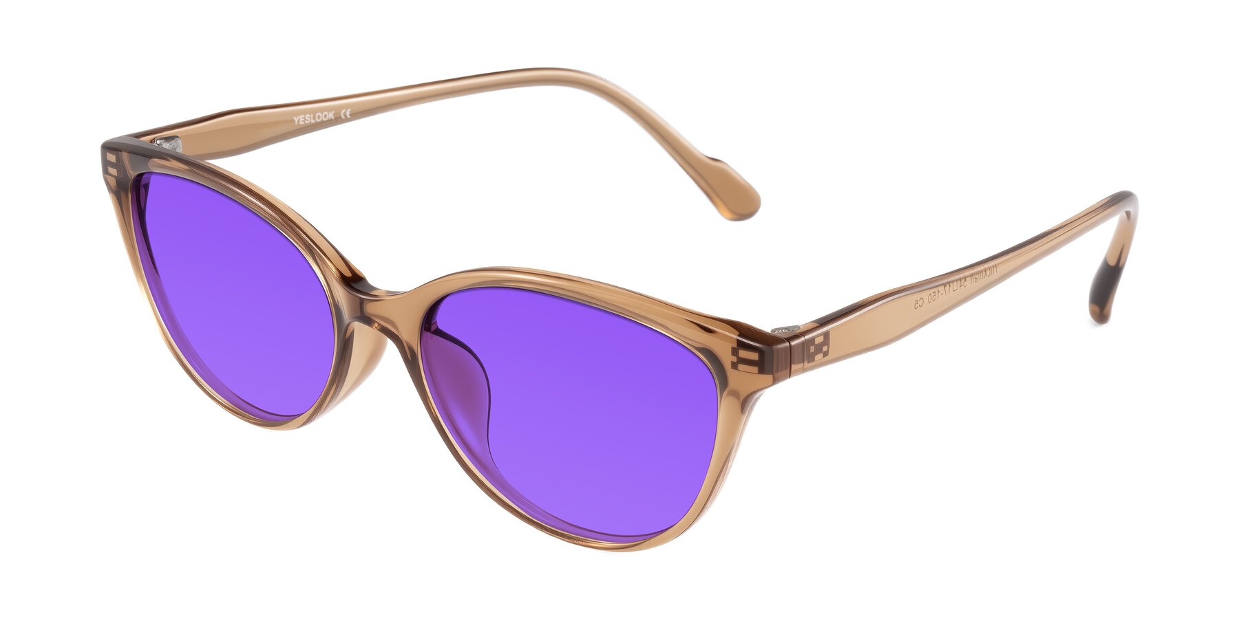 Angle of Hickman in Brown with Purple Tinted Lenses