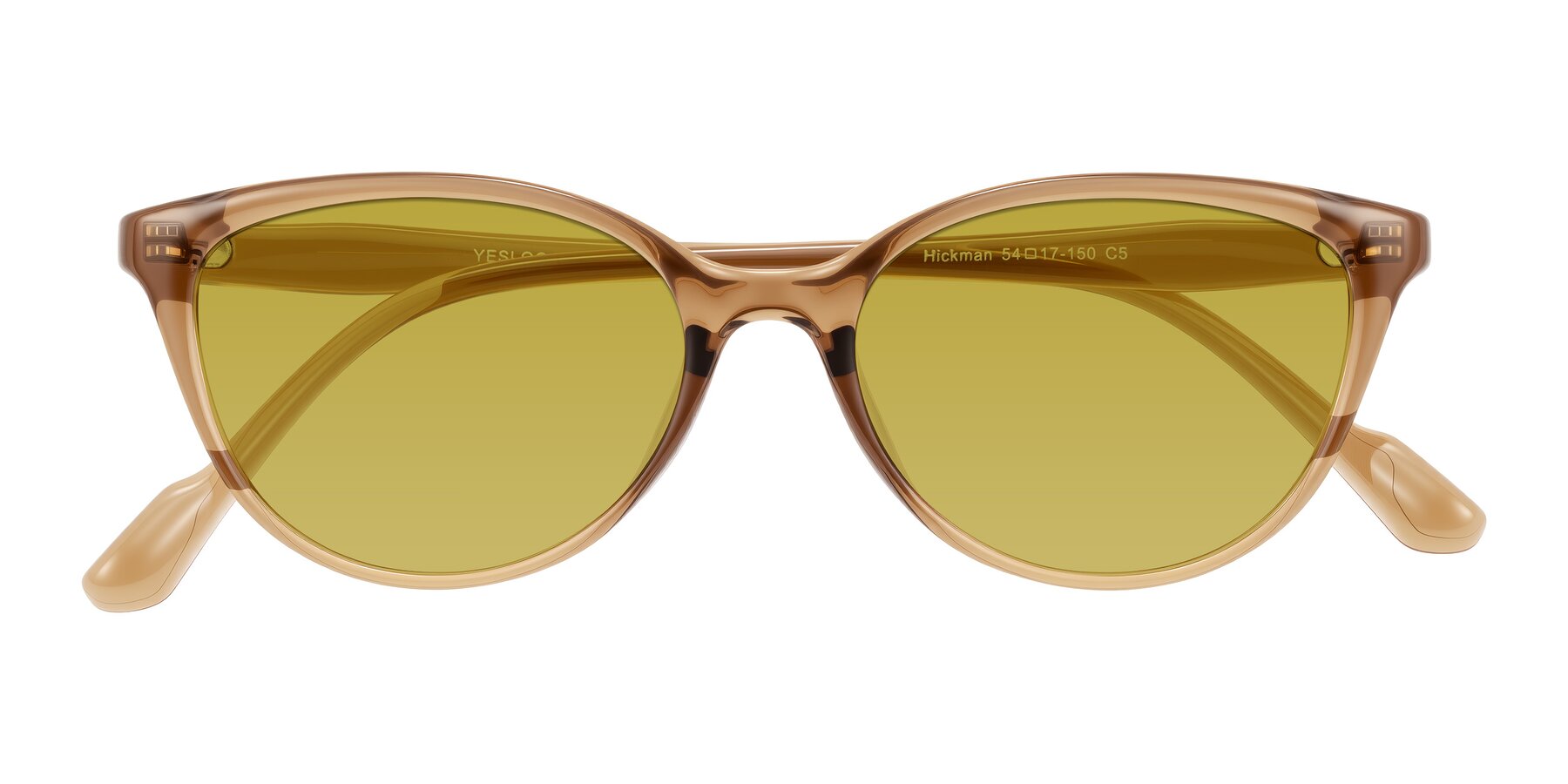 Folded Front of Hickman in Brown with Champagne Tinted Lenses