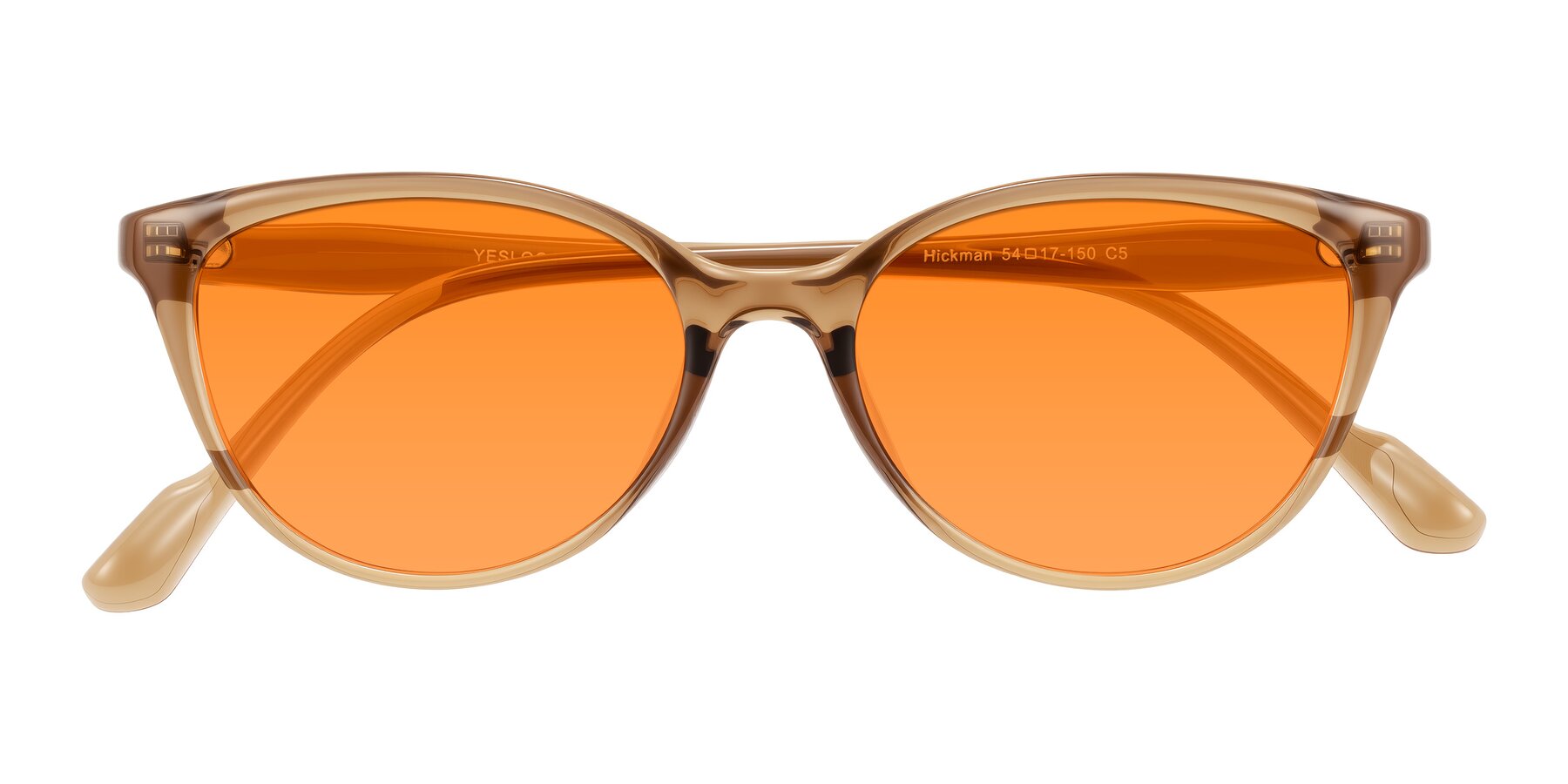 Folded Front of Hickman in Brown with Orange Tinted Lenses