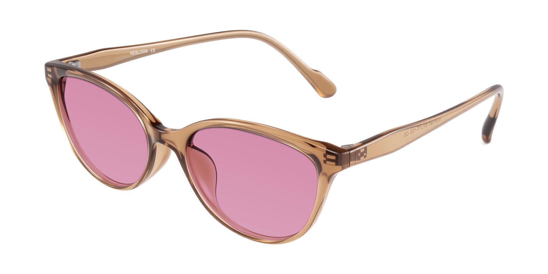 Angle of Hickman in Brown with Medium Wine Tinted Lenses