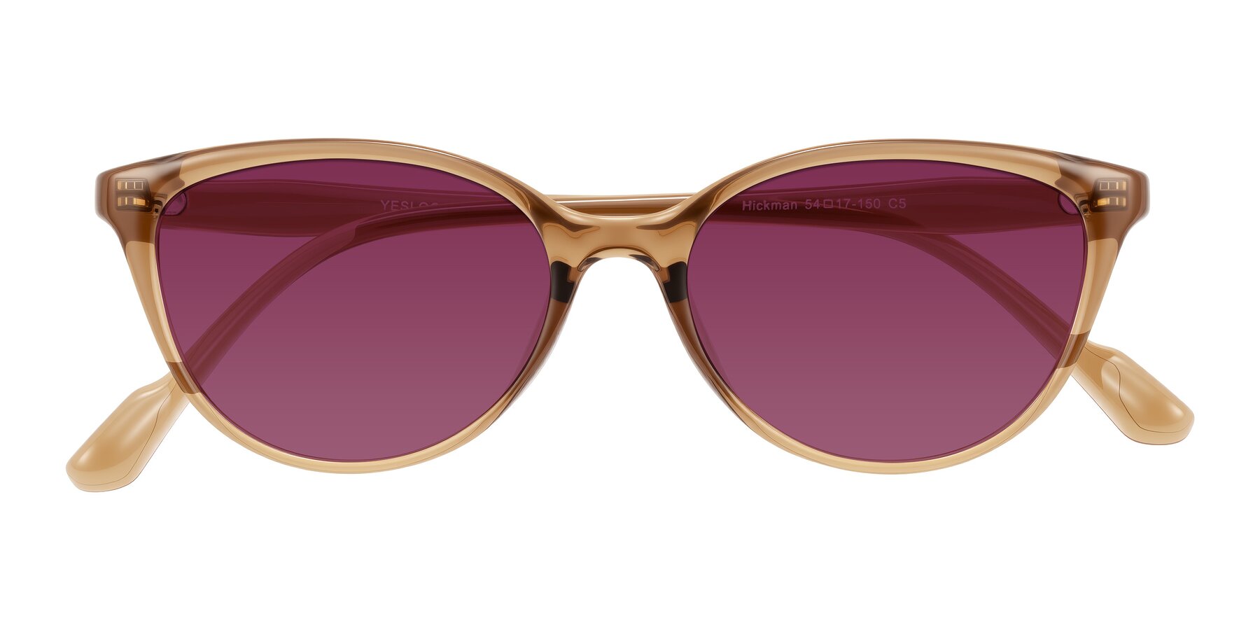Folded Front of Hickman in Brown with Wine Tinted Lenses