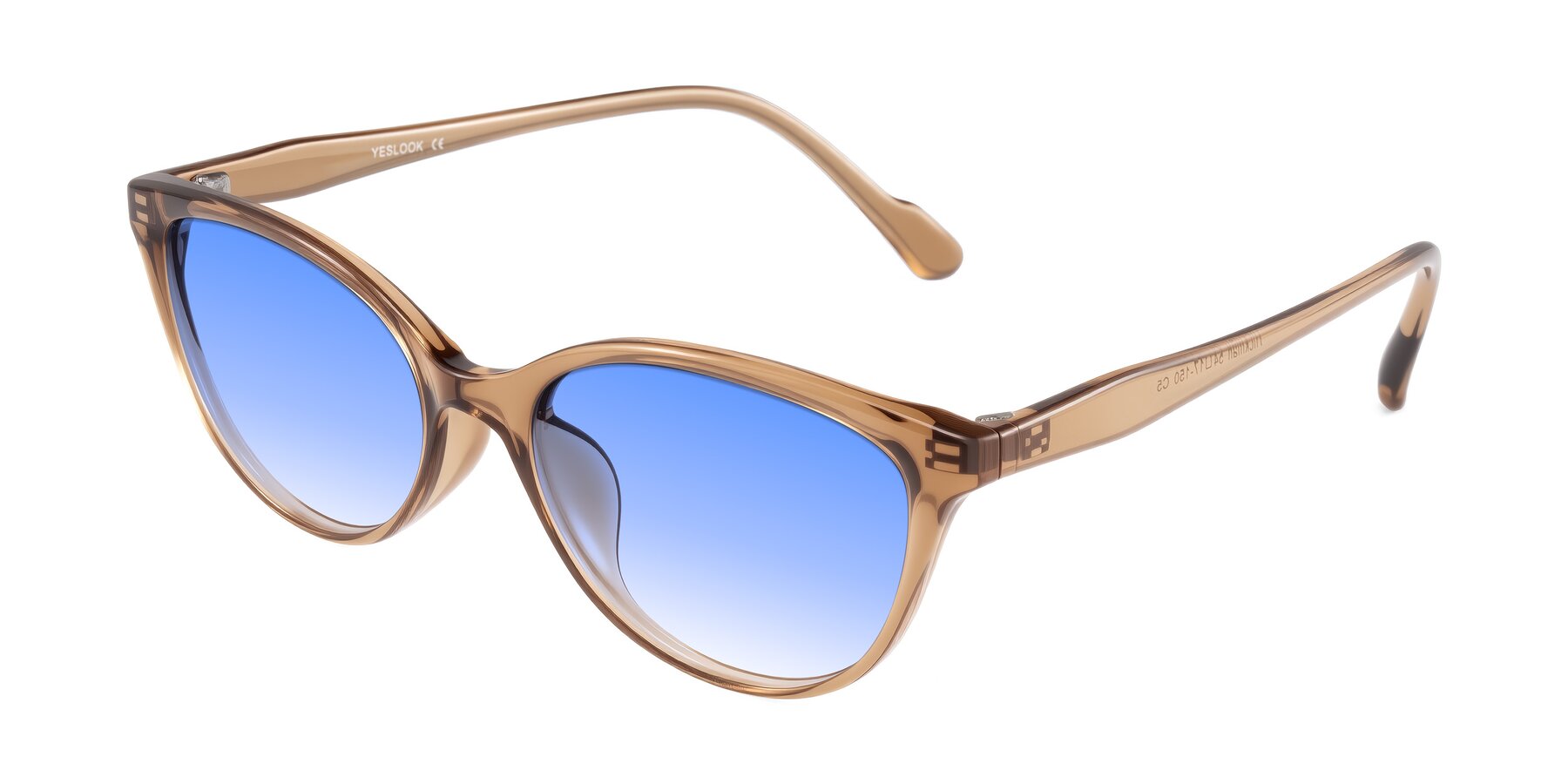 Angle of Hickman in Brown with Blue Gradient Lenses