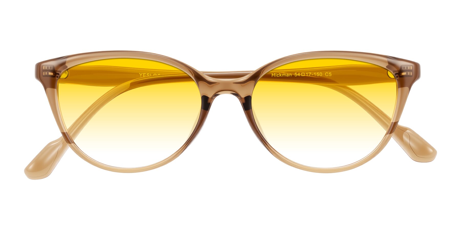 Folded Front of Hickman in Brown with Yellow Gradient Lenses