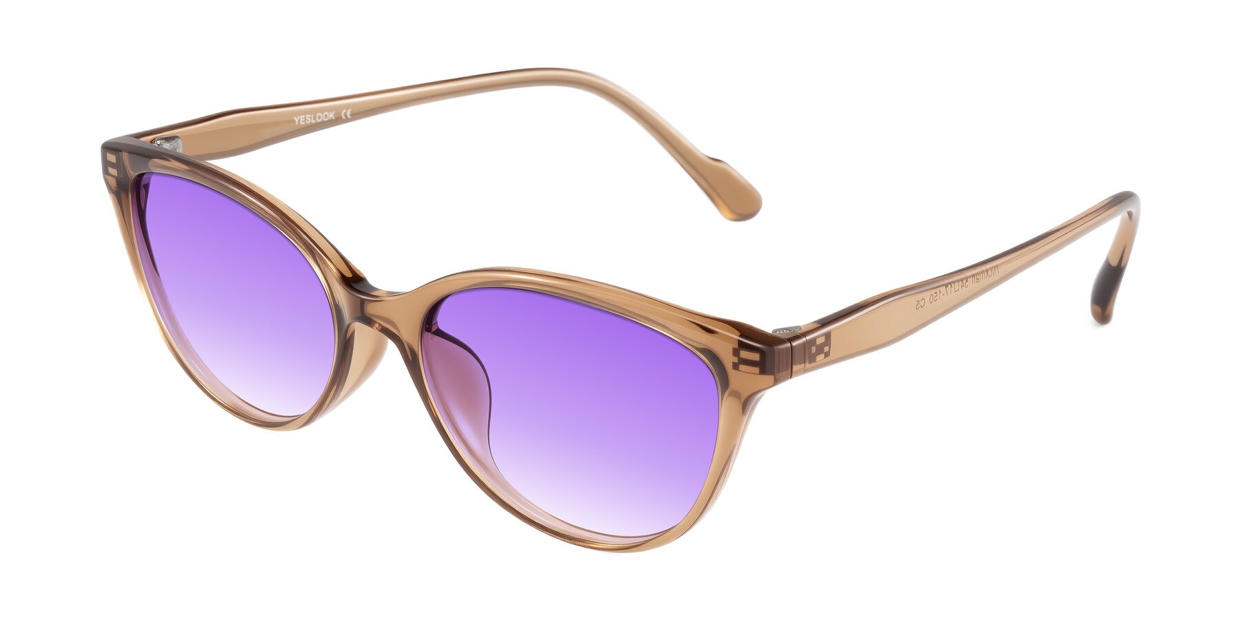 Angle of Hickman in Brown with Purple Gradient Lenses