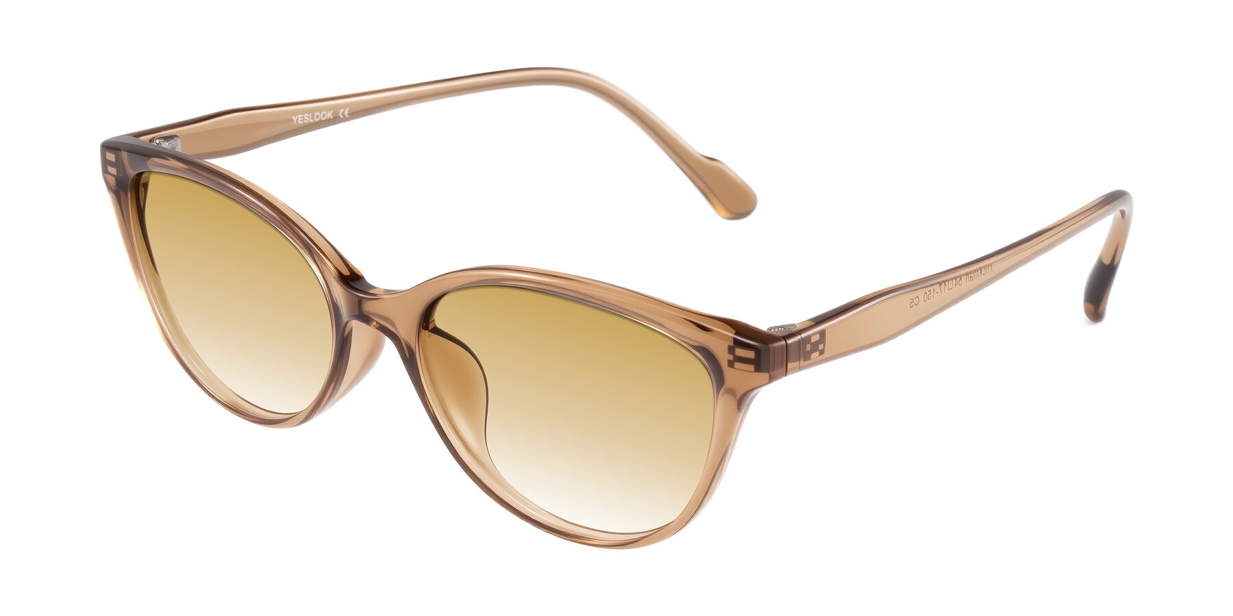 Angle of Hickman in Brown with Champagne Gradient Lenses