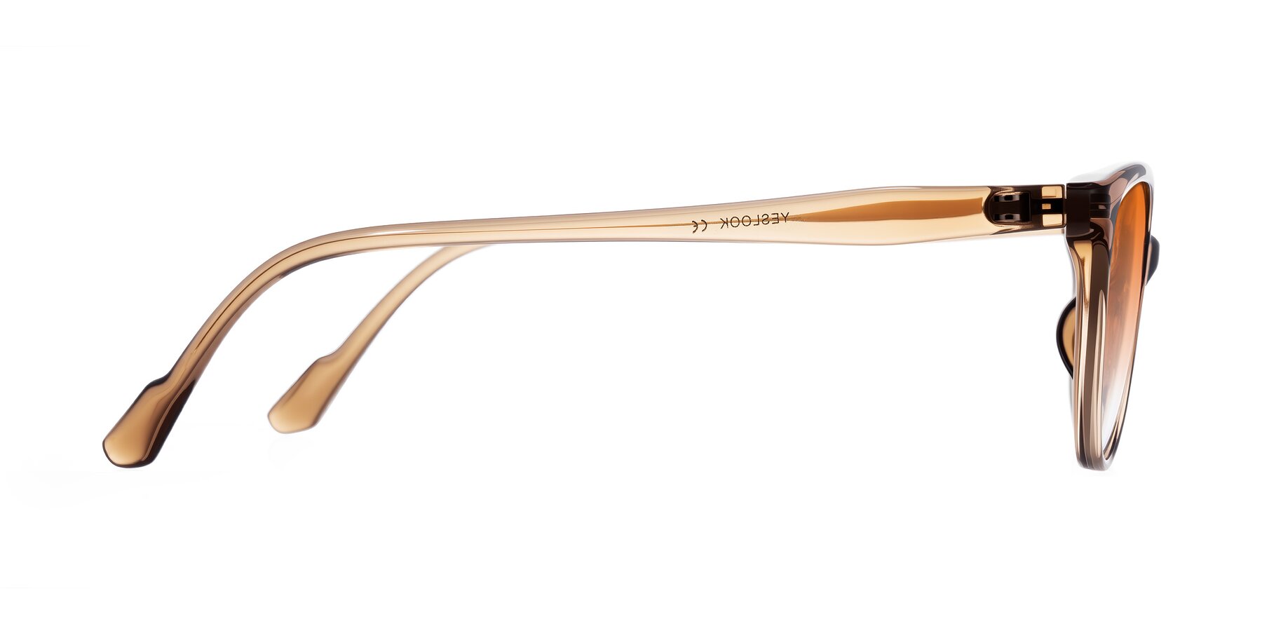 Side of Hickman in Brown with Orange Gradient Lenses