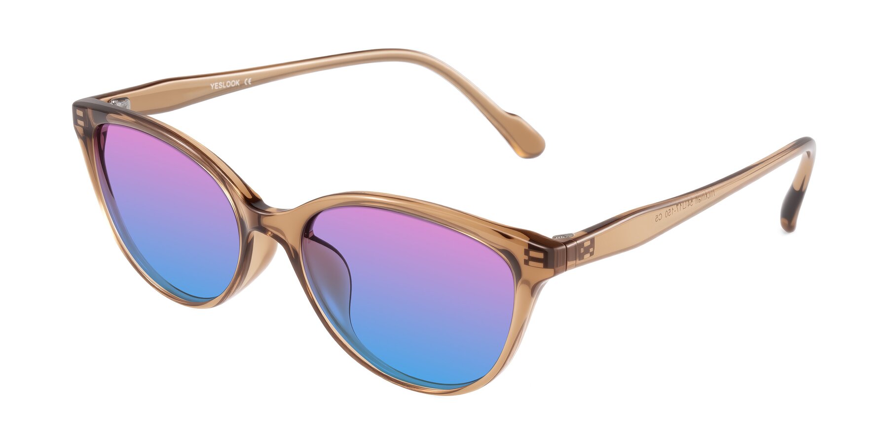 Angle of Hickman in Brown with Pink / Blue Gradient Lenses