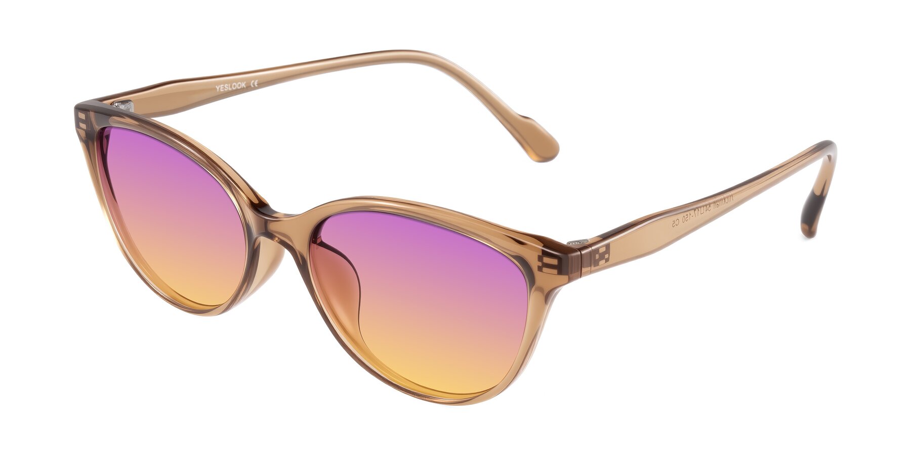 Angle of Hickman in Brown with Purple / Yellow Gradient Lenses