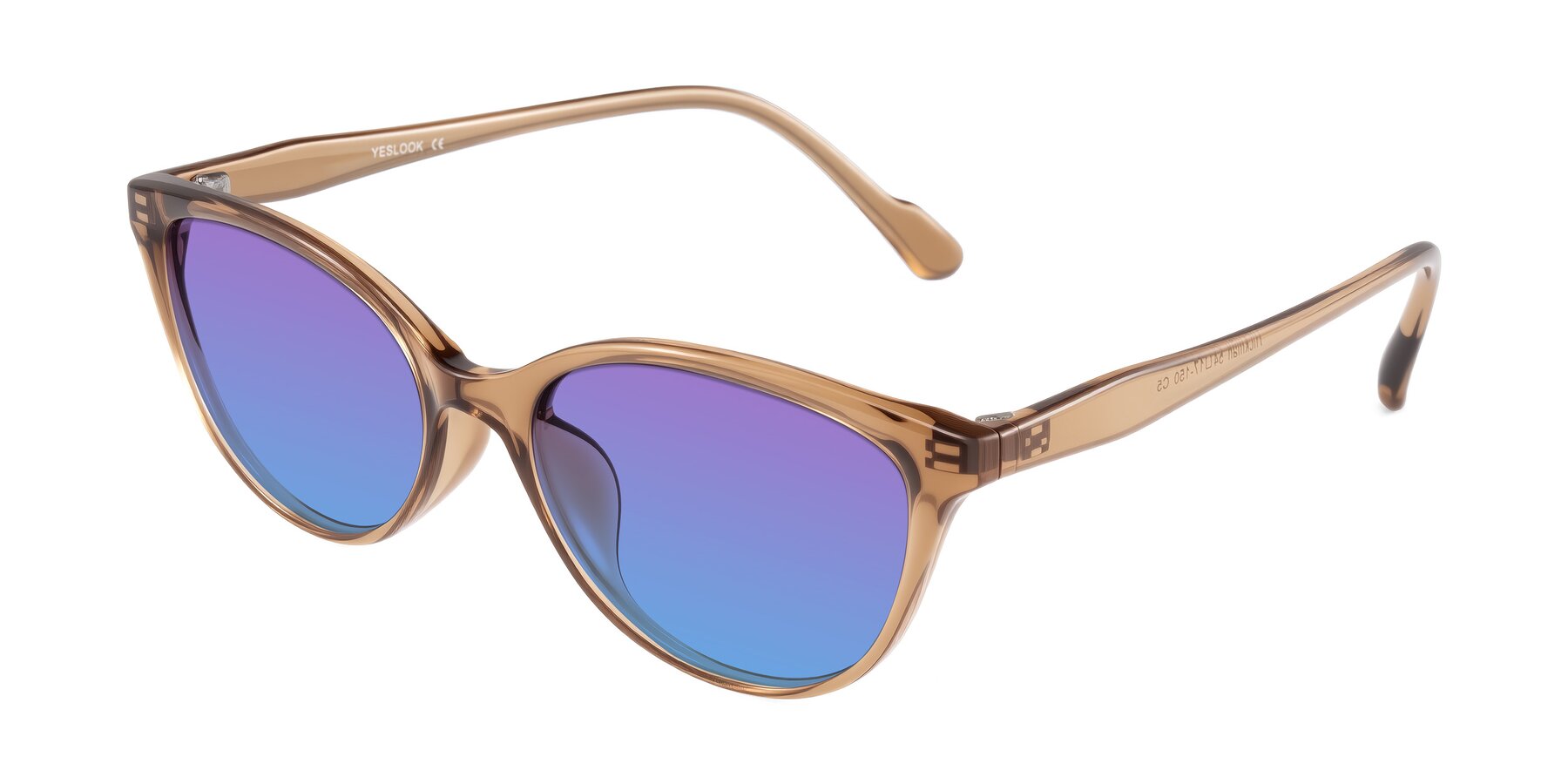 Angle of Hickman in Brown with Purple / Blue Gradient Lenses