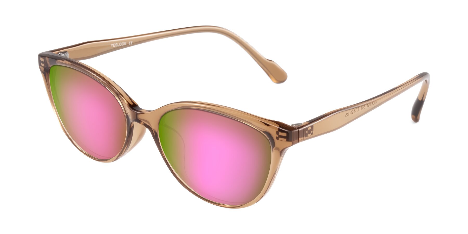 Angle of Hickman in Brown with Pink Mirrored Lenses