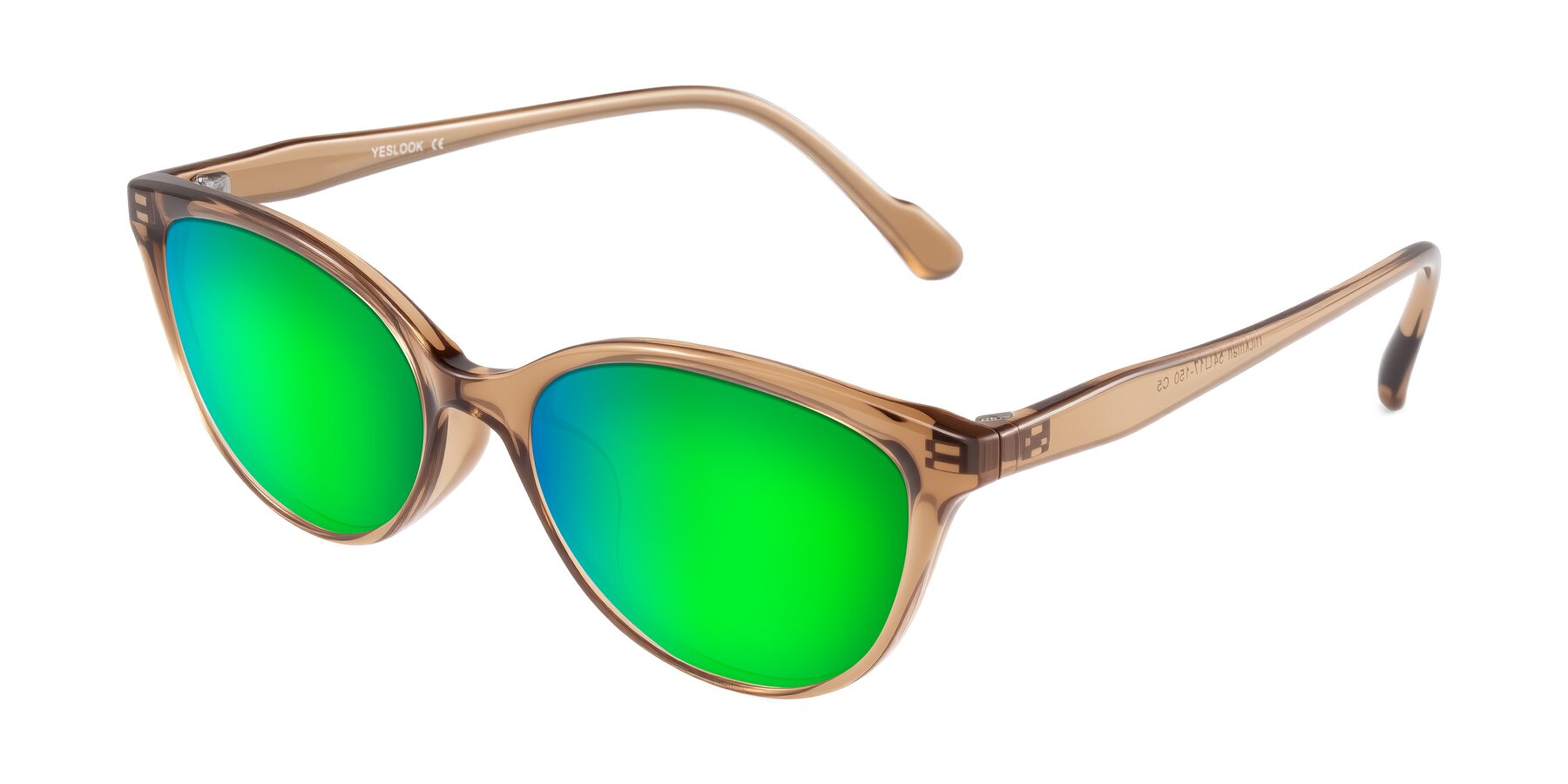 Angle of Hickman in Brown with Green Mirrored Lenses