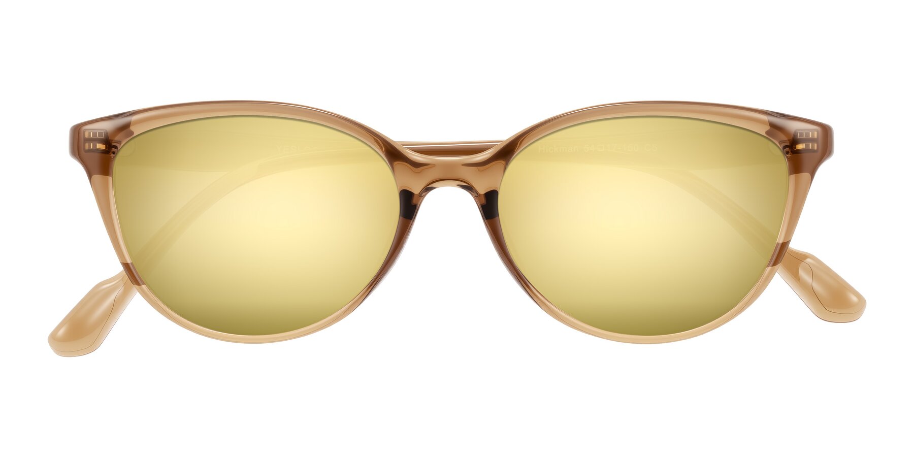 Folded Front of Hickman in Brown with Gold Mirrored Lenses
