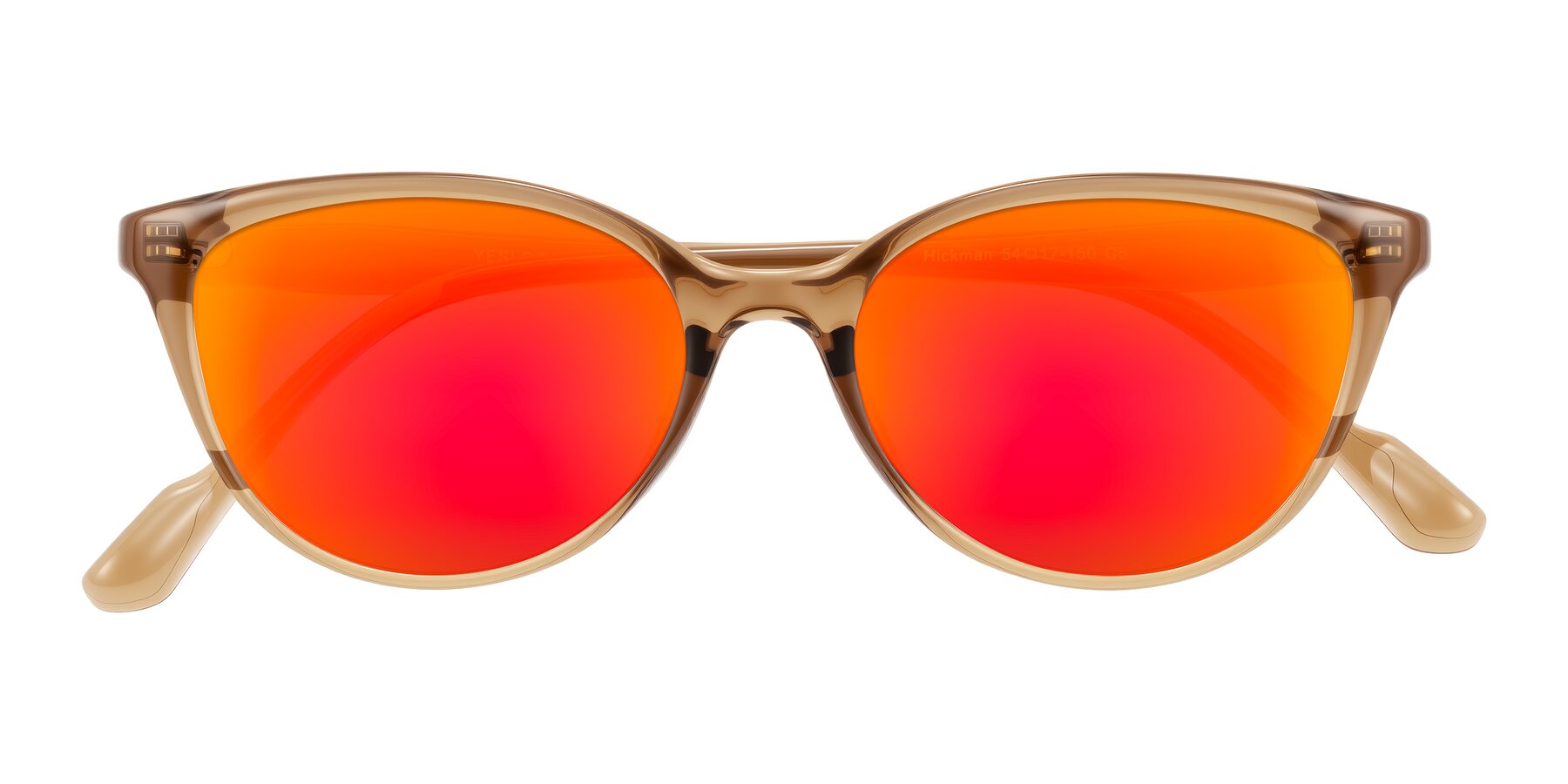Folded Front of Hickman in Brown with Red Gold Mirrored Lenses
