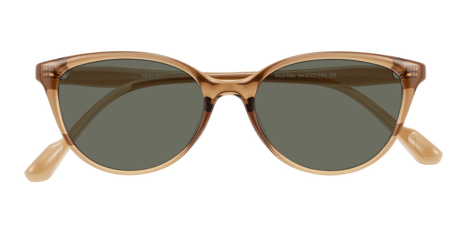Folded Front of Hickman in Brown with Gray Polarized Lenses