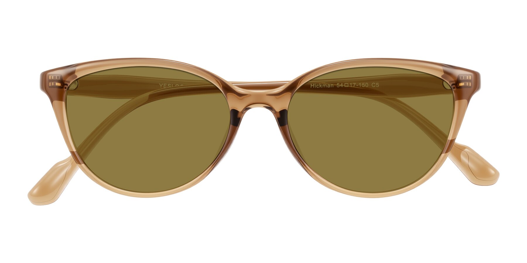 Folded Front of Hickman in Brown with Brown Polarized Lenses