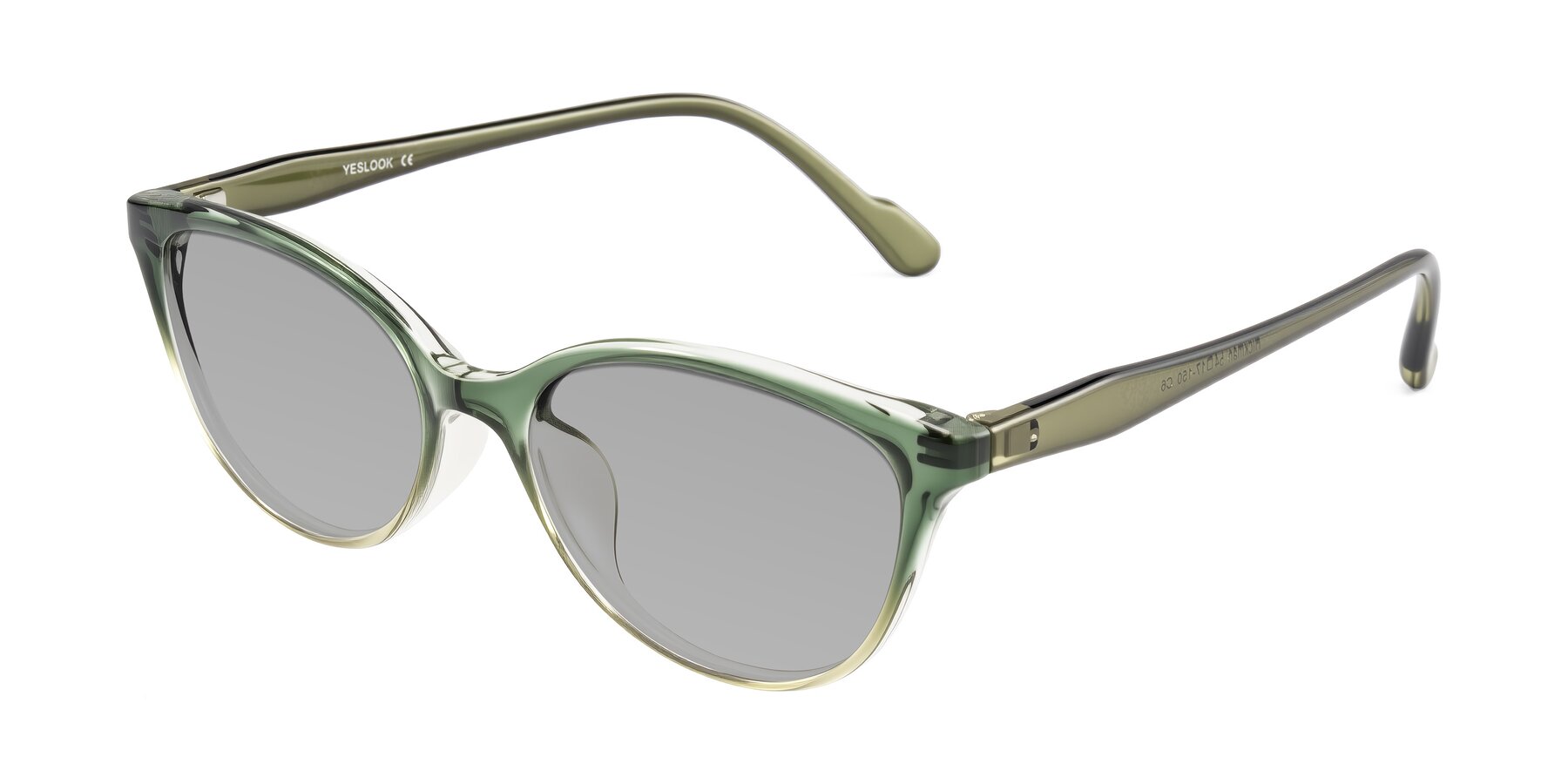Angle of Hickman in Gradient Green with Light Gray Tinted Lenses