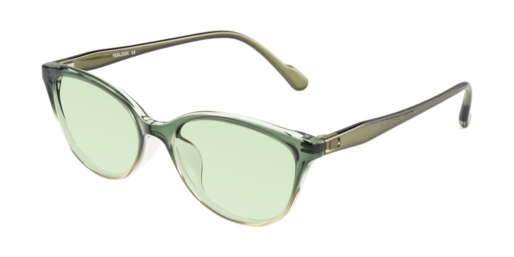 Angle of Hickman in Gradient Green with Light Green Tinted Lenses