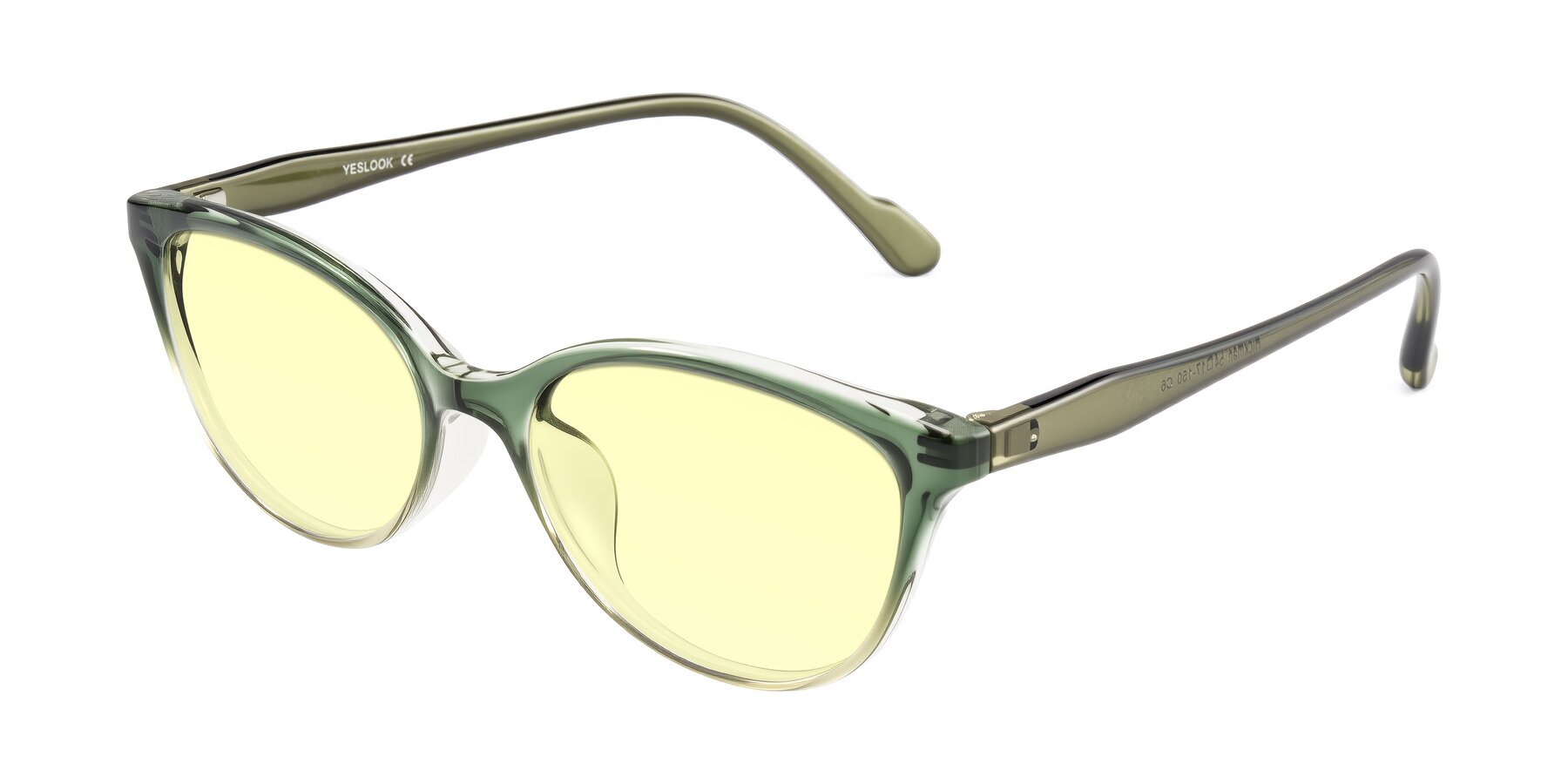 Angle of Hickman in Gradient Green with Light Yellow Tinted Lenses