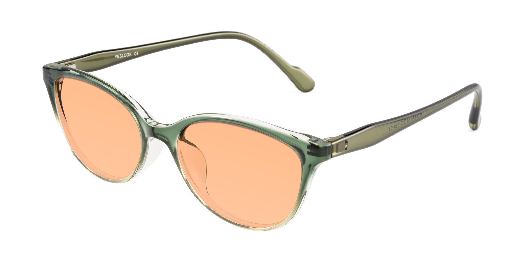 Angle of Hickman in Gradient Green with Light Orange Tinted Lenses