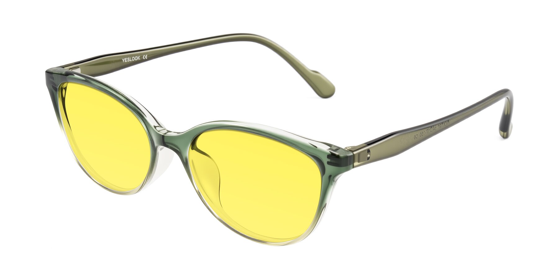 Angle of Hickman in Gradient Green with Medium Yellow Tinted Lenses