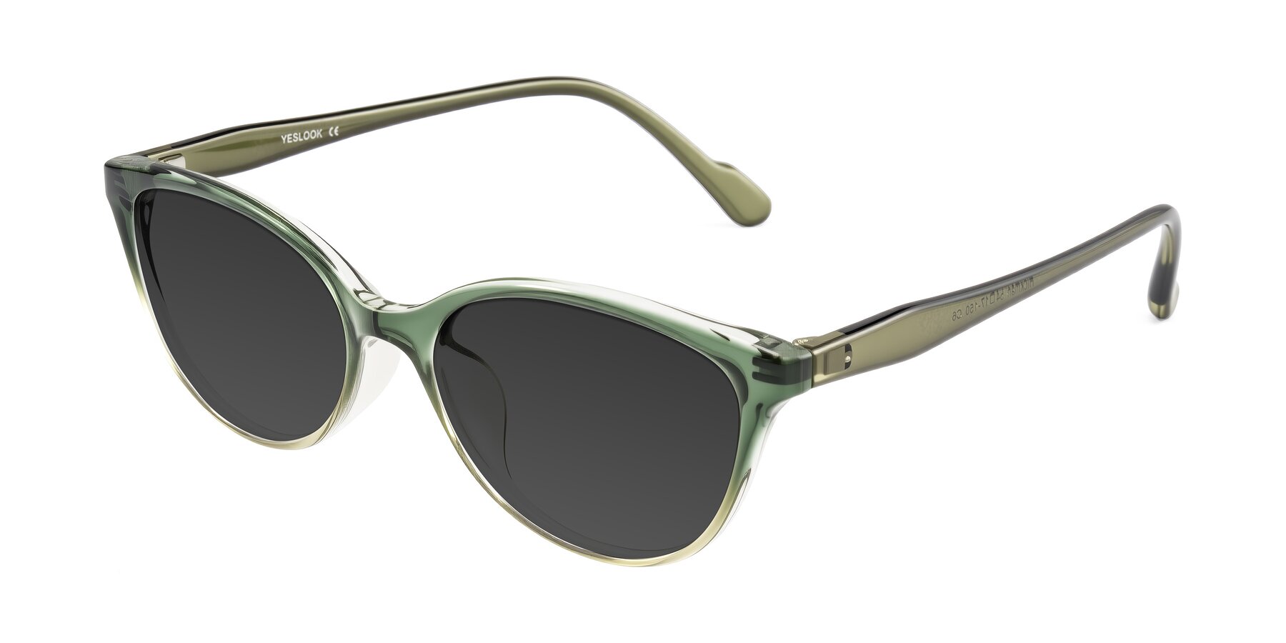 Angle of Hickman in Gradient Green with Gray Tinted Lenses