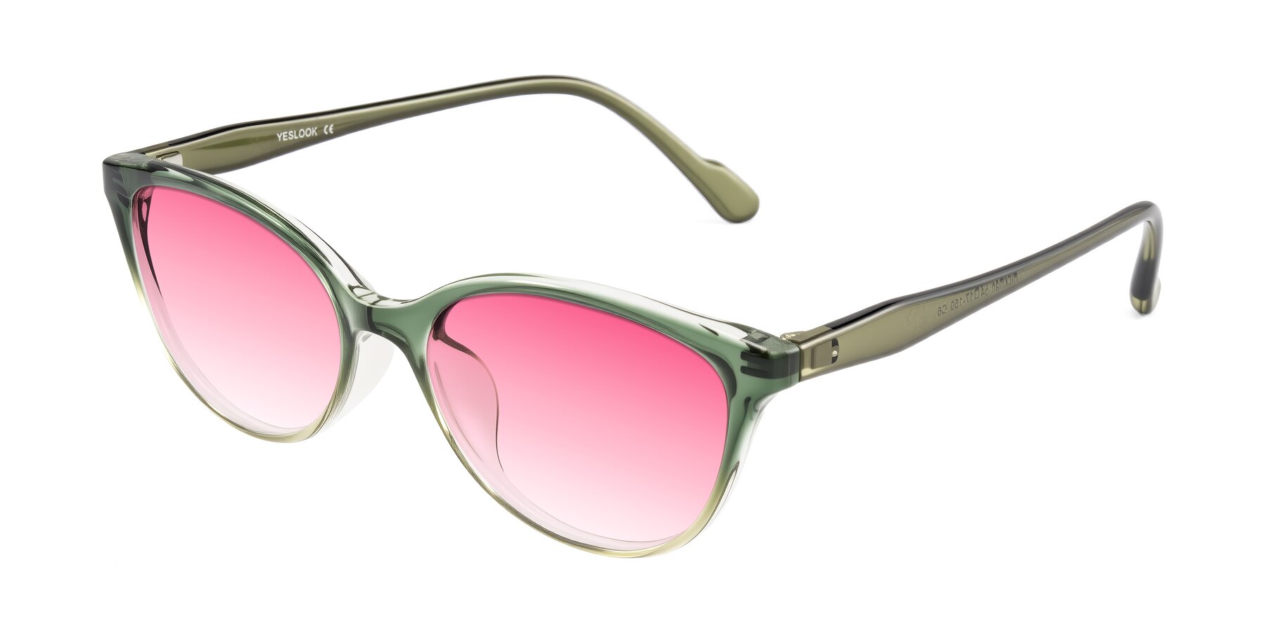 Angle of Hickman in Gradient Green with Pink Gradient Lenses
