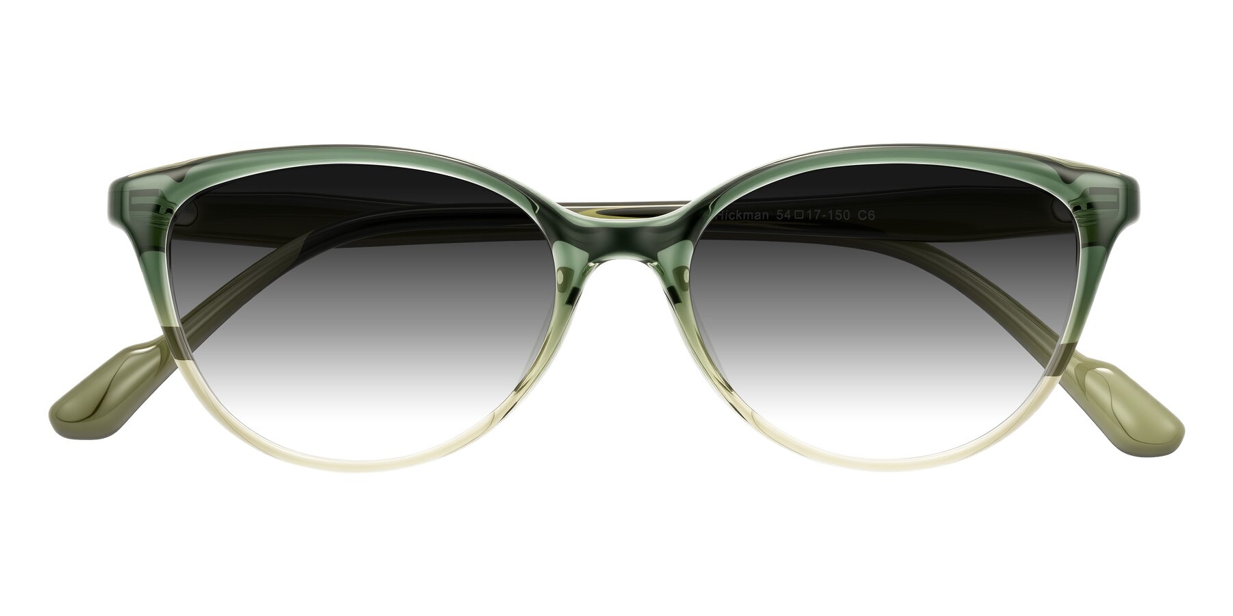 Folded Front of Hickman in Gradient Green with Gray Gradient Lenses