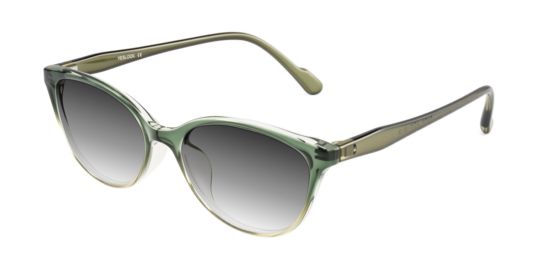 Angle of Hickman in Gradient Green with Gray Gradient Lenses