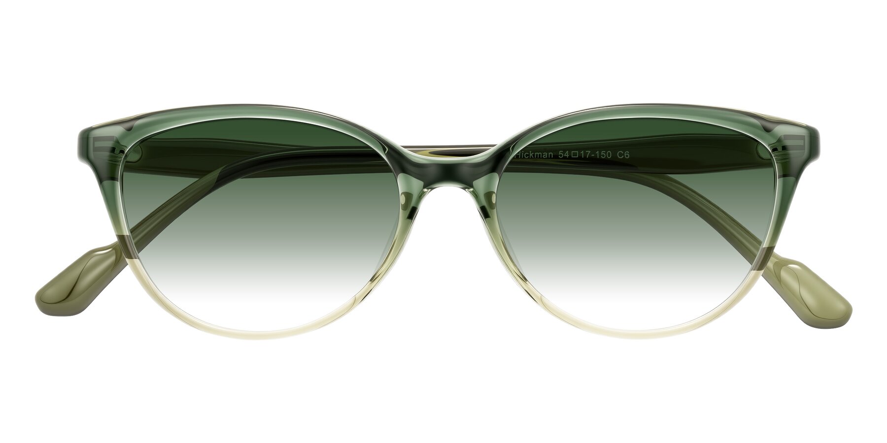 Folded Front of Hickman in Gradient Green with Green Gradient Lenses