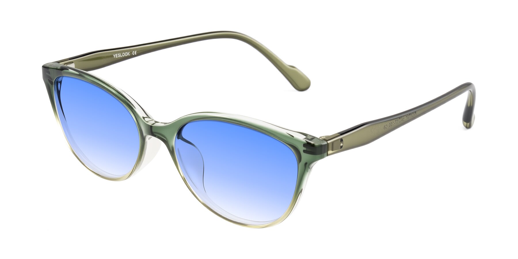 Angle of Hickman in Gradient Green with Blue Gradient Lenses
