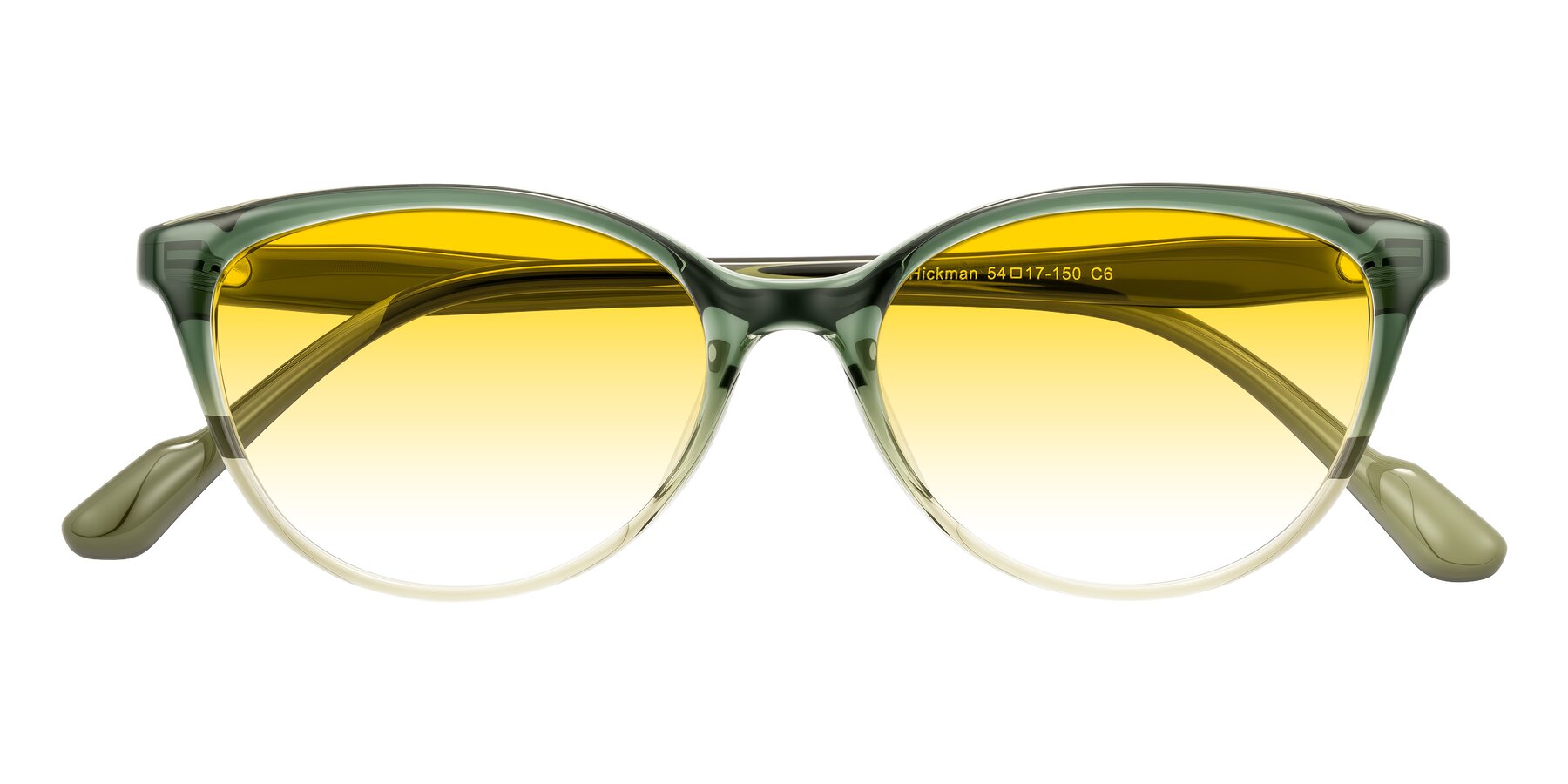 Folded Front of Hickman in Gradient Green with Yellow Gradient Lenses