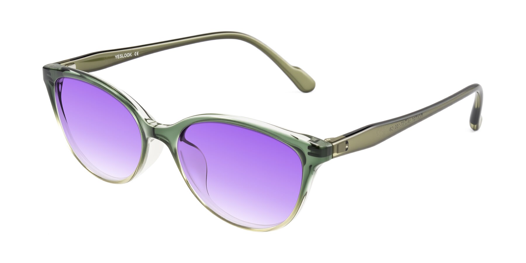 Angle of Hickman in Gradient Green with Purple Gradient Lenses