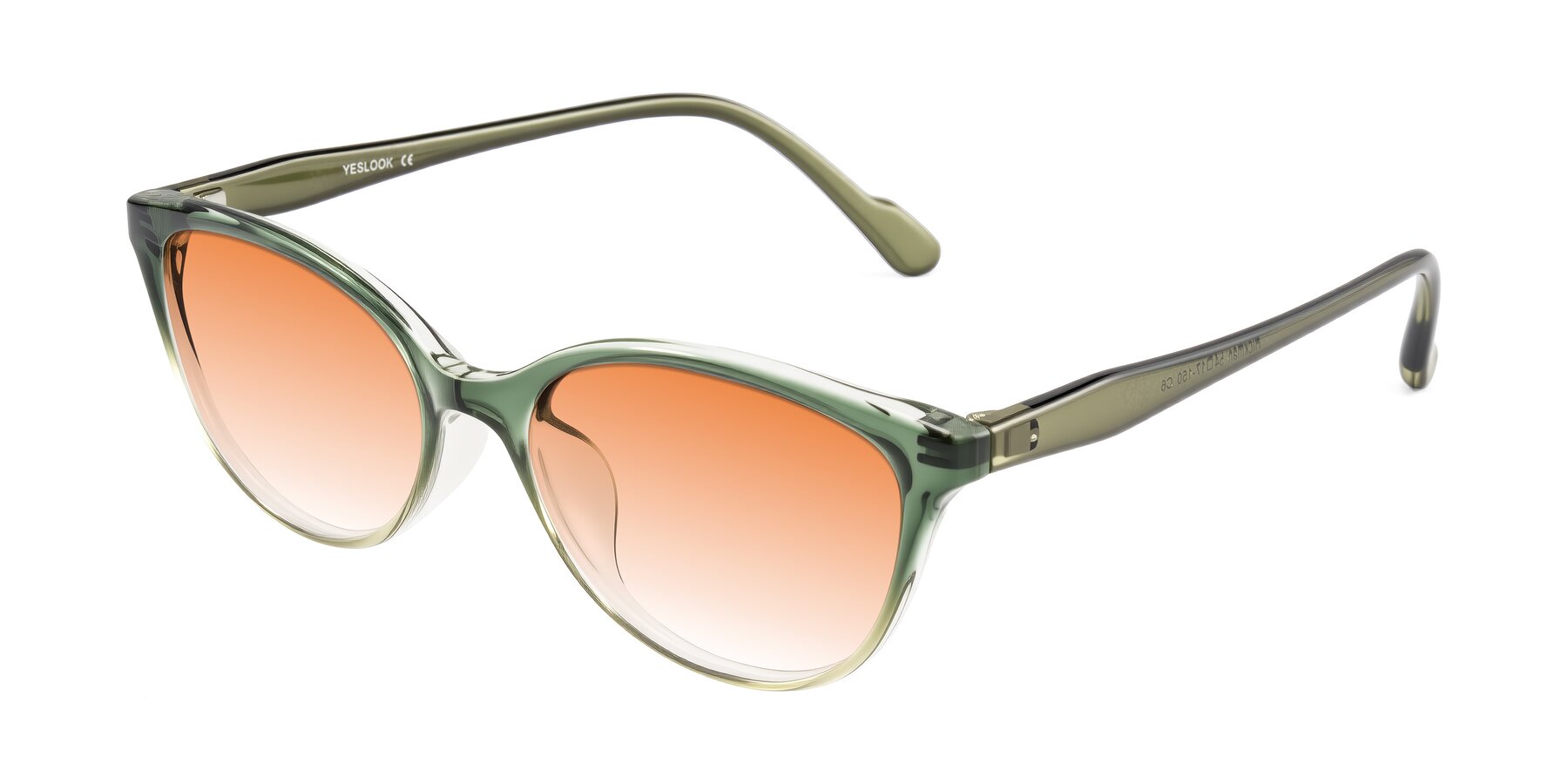 Angle of Hickman in Gradient Green with Orange Gradient Lenses