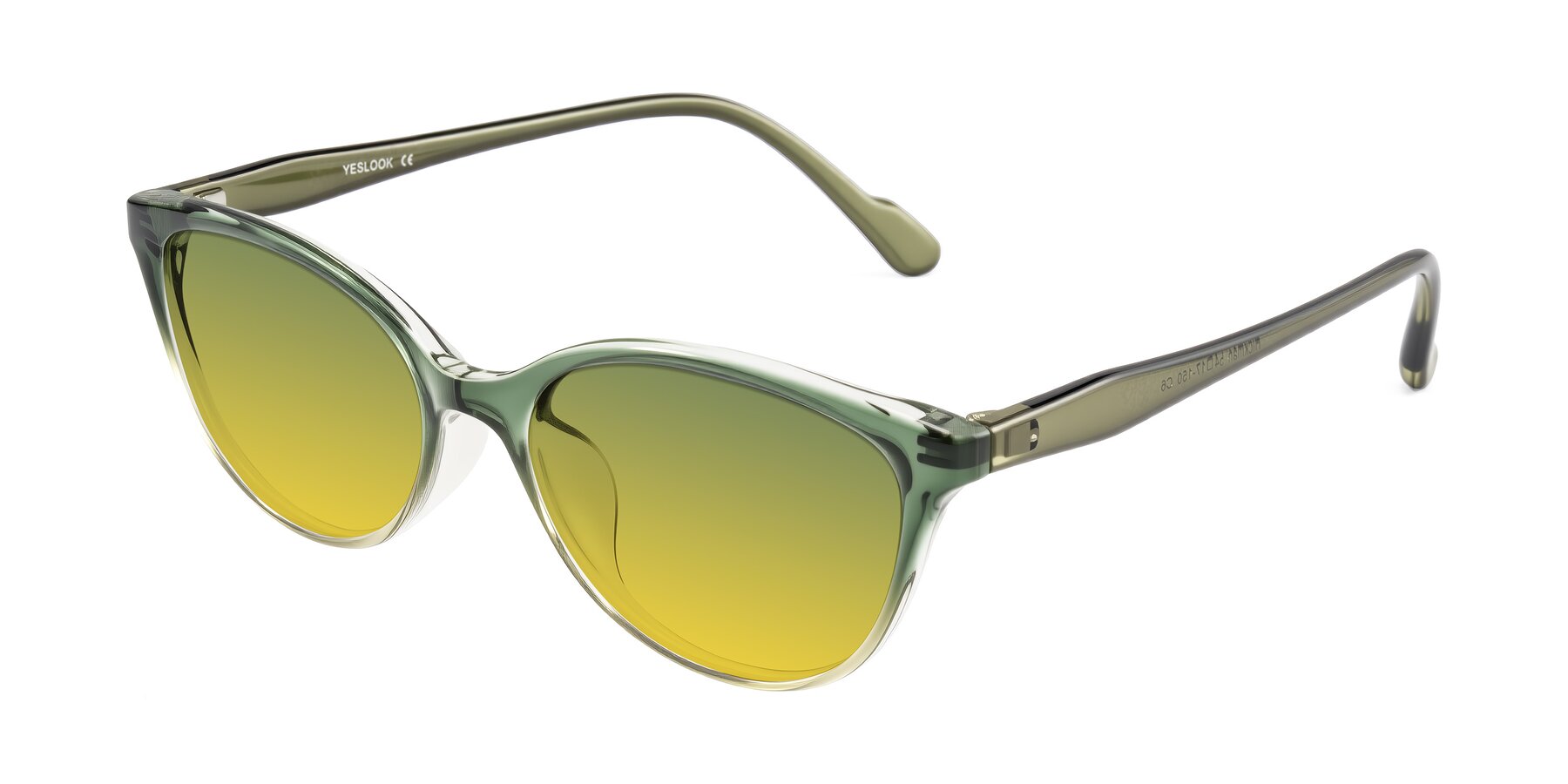 Angle of Hickman in Gradient Green with Green / Yellow Gradient Lenses